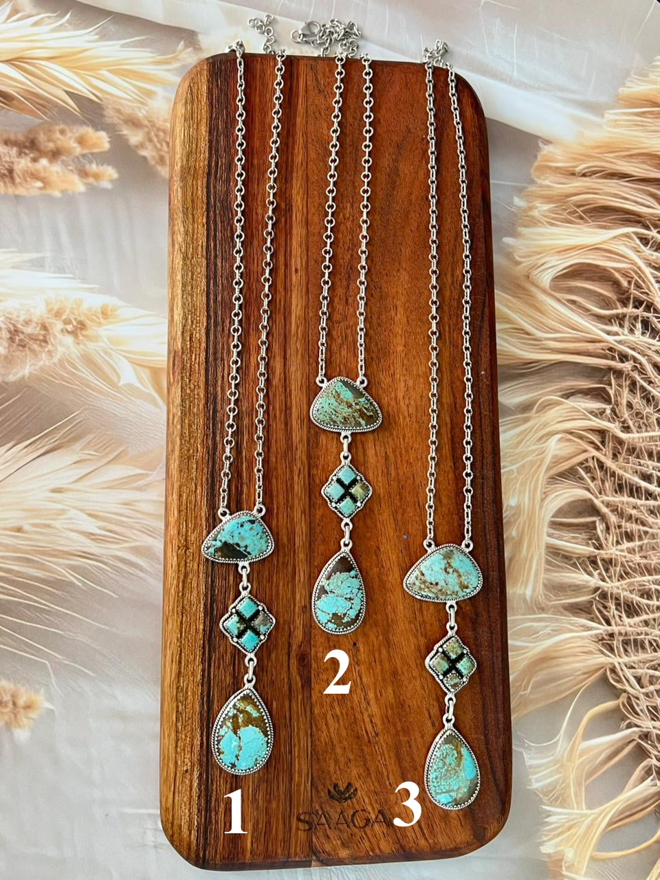 Handmade Sterling Silver Number 8 Turquoise Necklace "Signed Nizhoni"