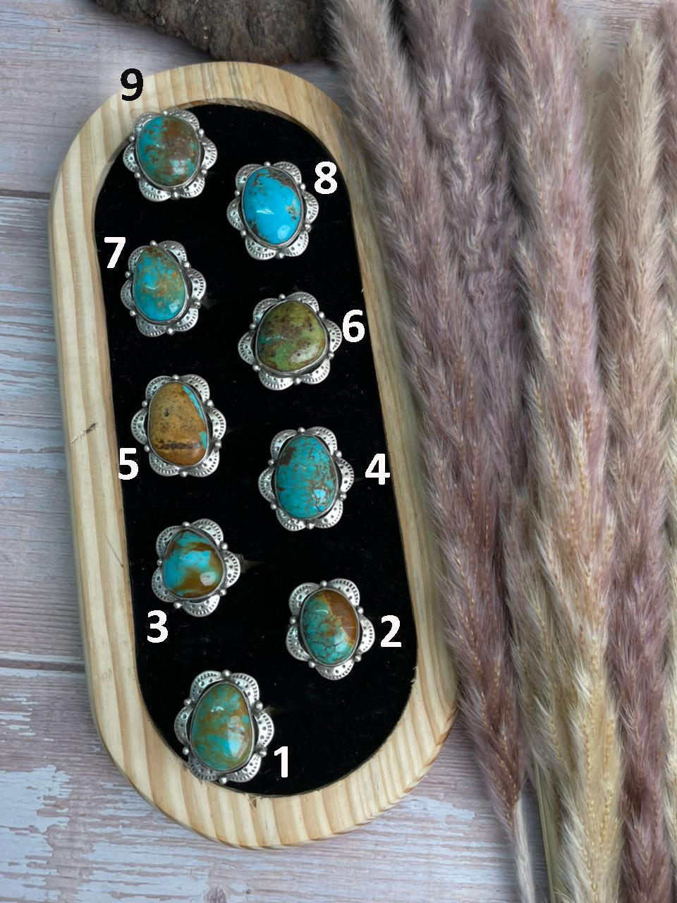 Handmade Sterling Silver Royston Turquoise Collection: Adjustable Ring "Signed Nizhoni"