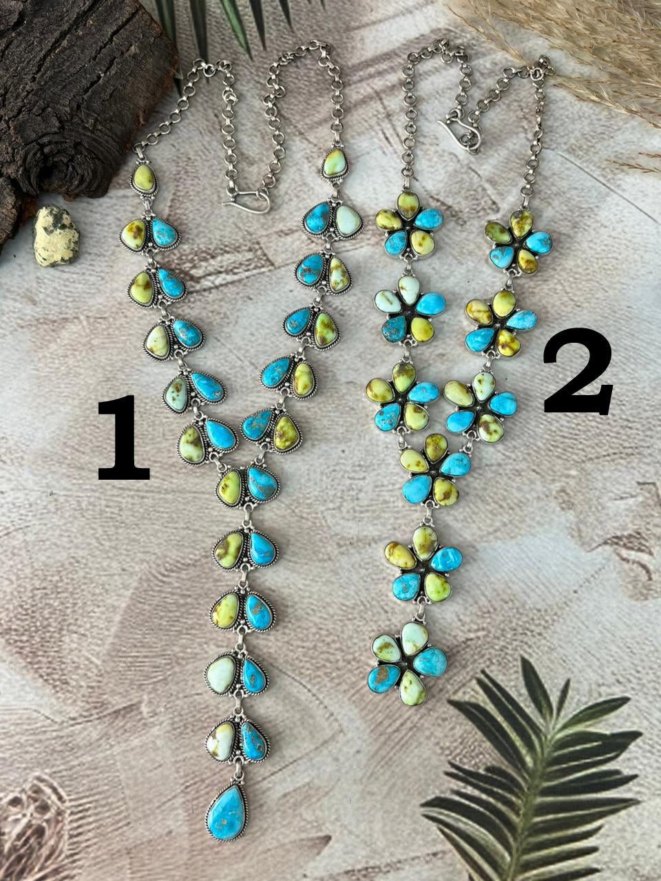 Handmade Sterling Silver Sierra Bella with Palomino Turquoise Collection: Necklace "Signed Nizhoni"