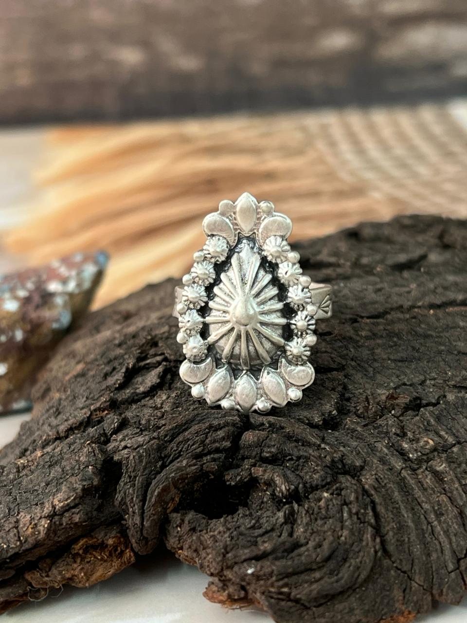 Handmade Sterling Silver Adjustable Ring "Signed Nizhoni"