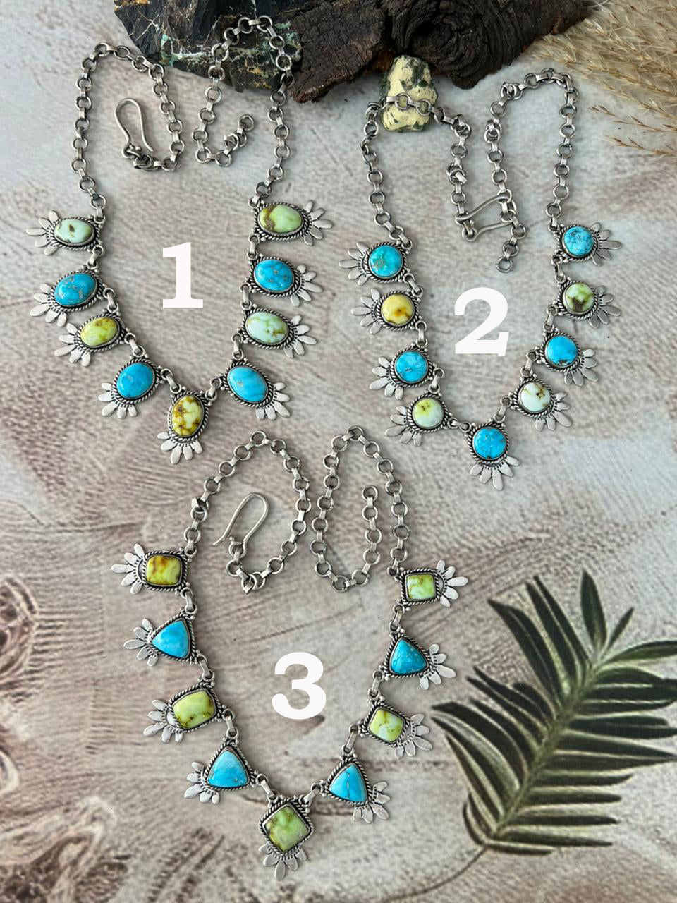 Handmade Sterling Silver Sierra Bella with Palomino Turquoise Collection: Necklace "Signed Nizhoni"