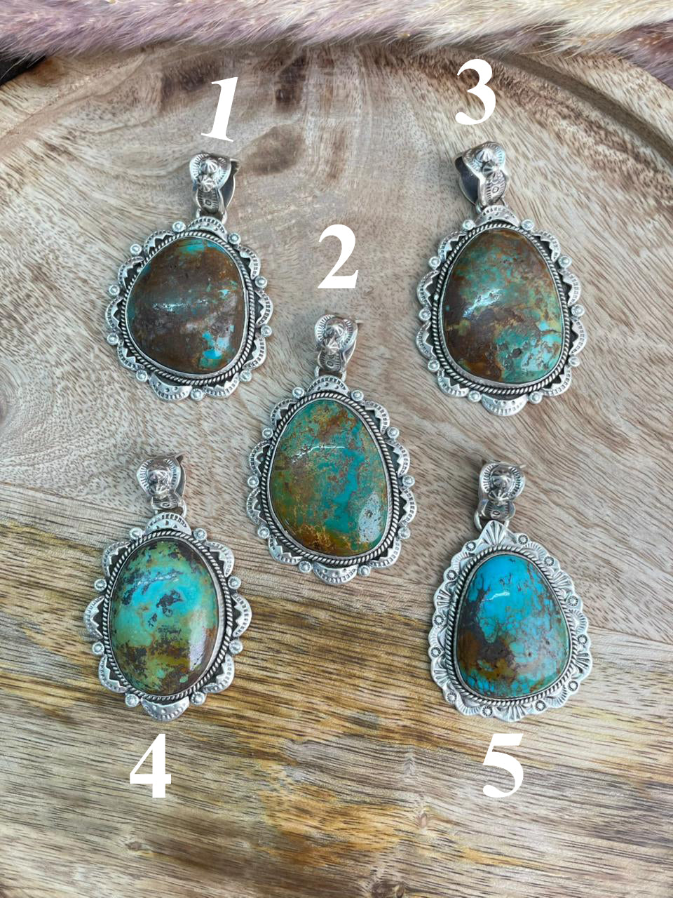 Handmade Sterling Silver Royston Turquoise Collection: Pendant "Signed Nizhoni"