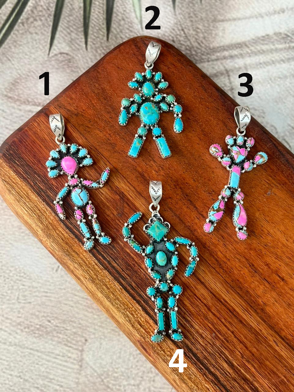 Handmade Sterling Silver Kingman Turquoise and Cotton Candy Pendant "Signed Nizhoni"