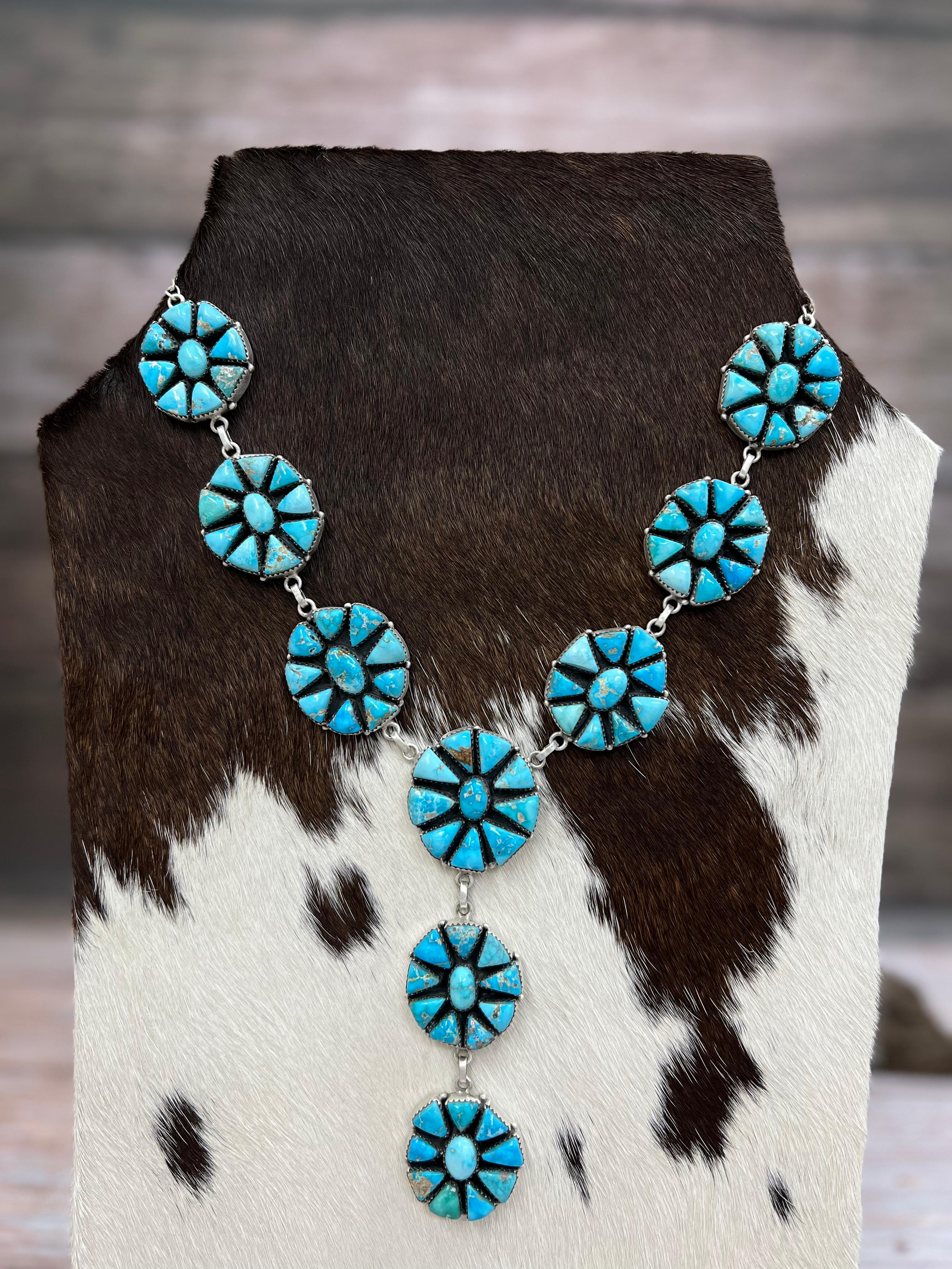 Handmade Sterling Silver Blue Bird Necklace with Signed Nizhoni