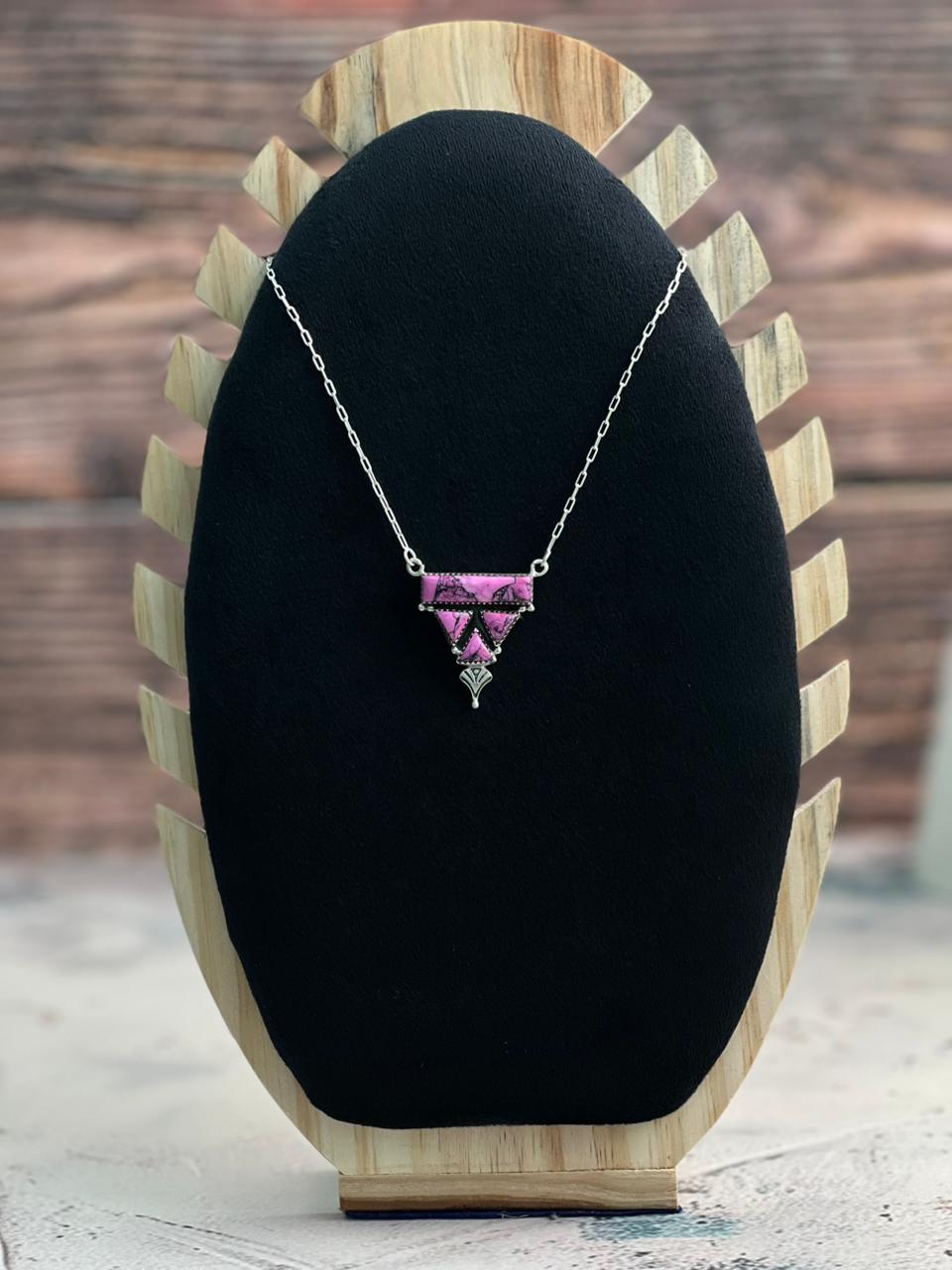 Handmade Sterling Silver Cherry Blossom Necklace "Signed Nizhoni"