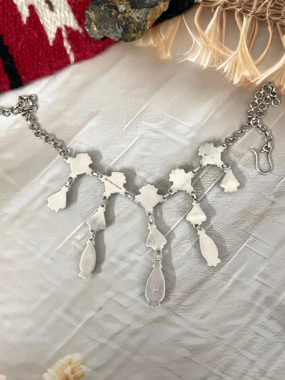 Handmade Sterling Silver Cotton Candy Choker Necklace "Signed Nizhoni"