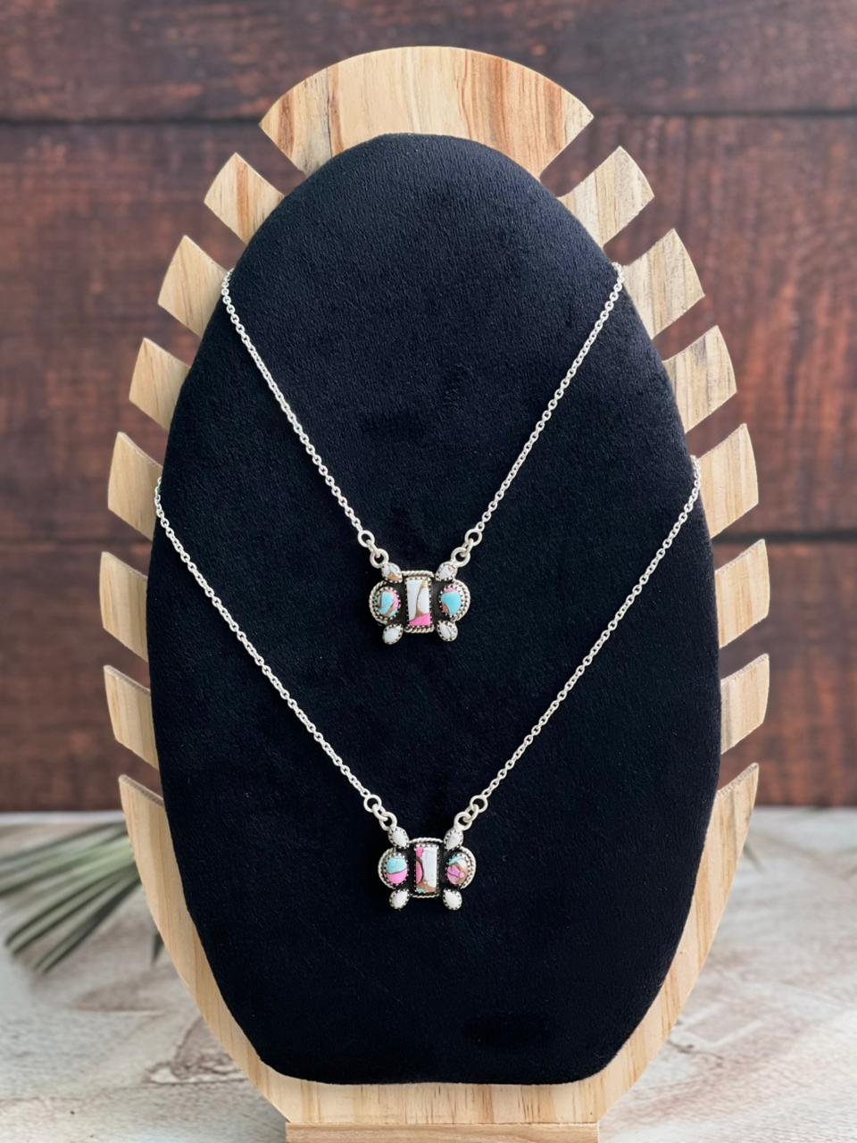 Handmade Sterling Silver Cotton Candy Necklace "Signed Nizhoni"