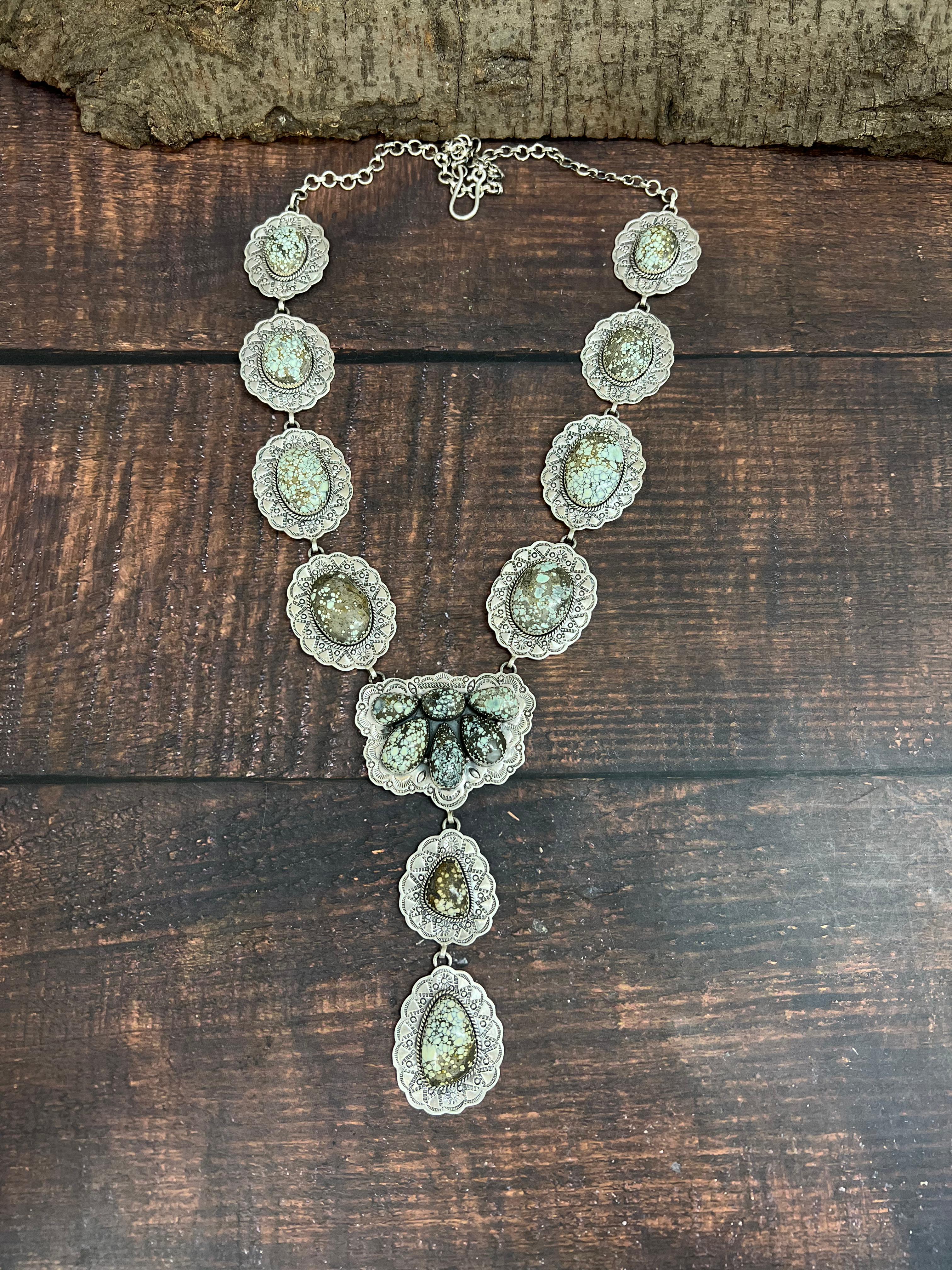 Handmade Sterling Silver Starfox Variscite Necklace Signed Nizhoni