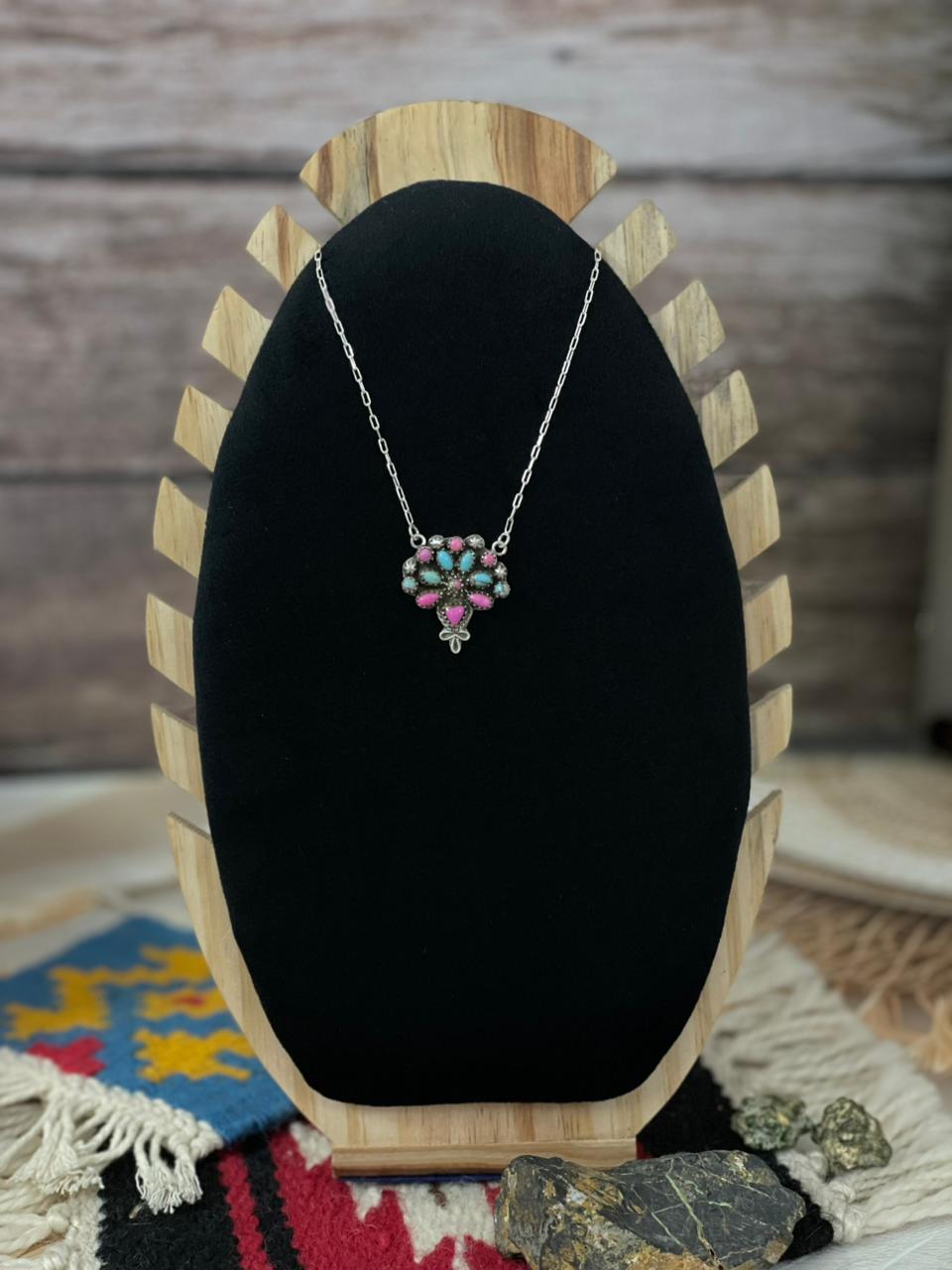 Handmade Sterling Silver Cotton Candy Necklace "Signed Nizhoni"