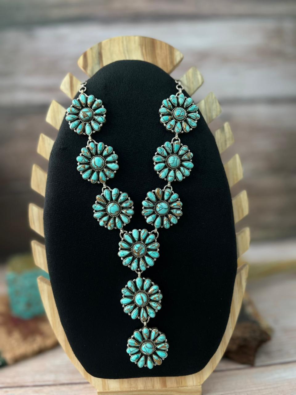 Handmade Sterling Silver Mint Dahlia Collection: Necklace "Signed Nizhoni"