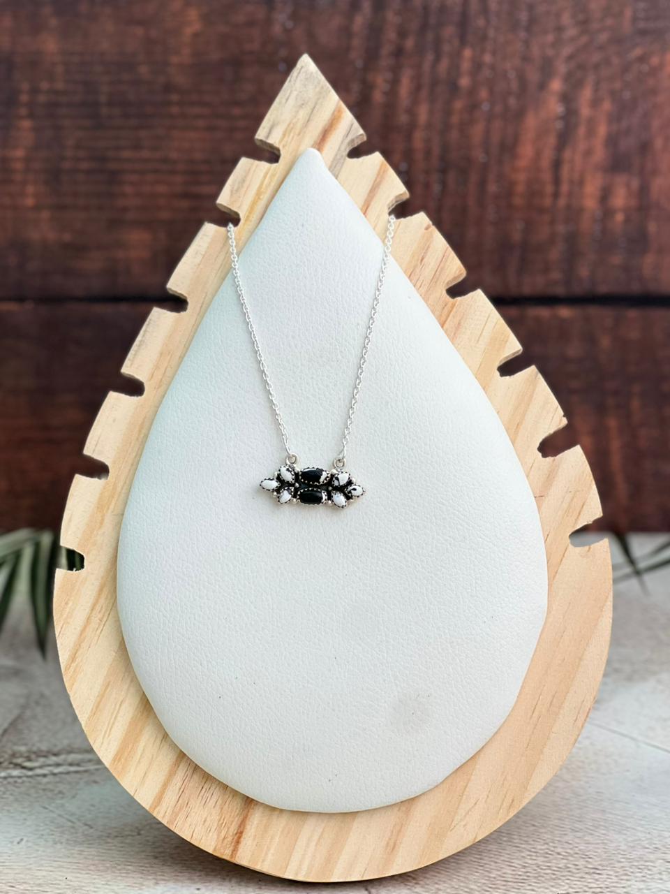 Handmade Sterling Silver White Buffalo Necklace "Signed Nizhoni"