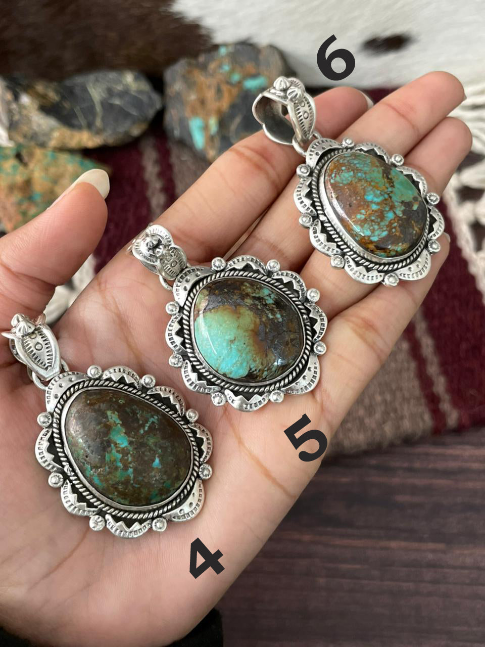 Handmade Sterling Silver Royston Turquoise Pendant "Signed Nizhoni" Leslie’s fav
