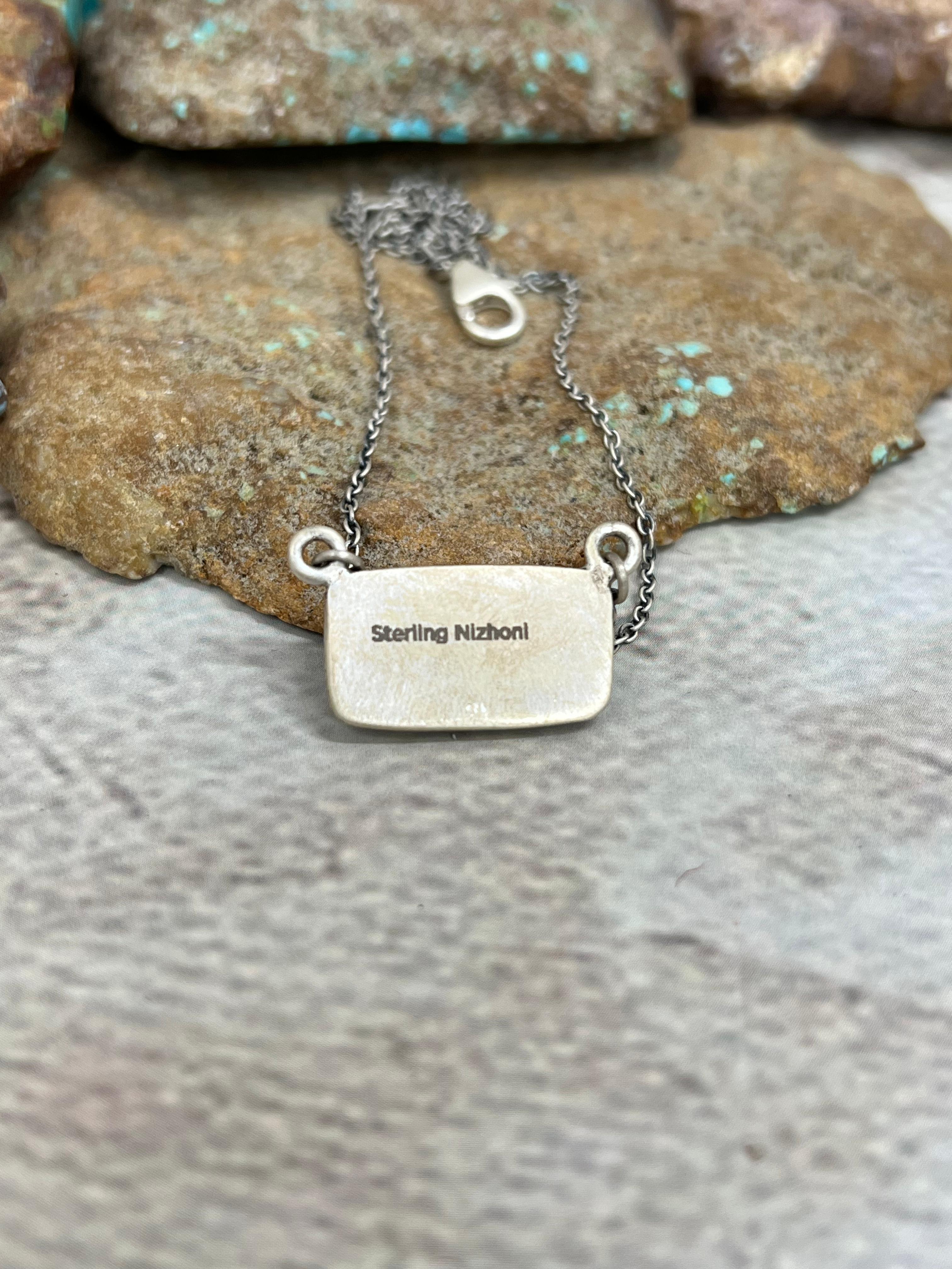 Handmade Sterling Silver Grape Dahlia Necklace with Signed Nizhoni