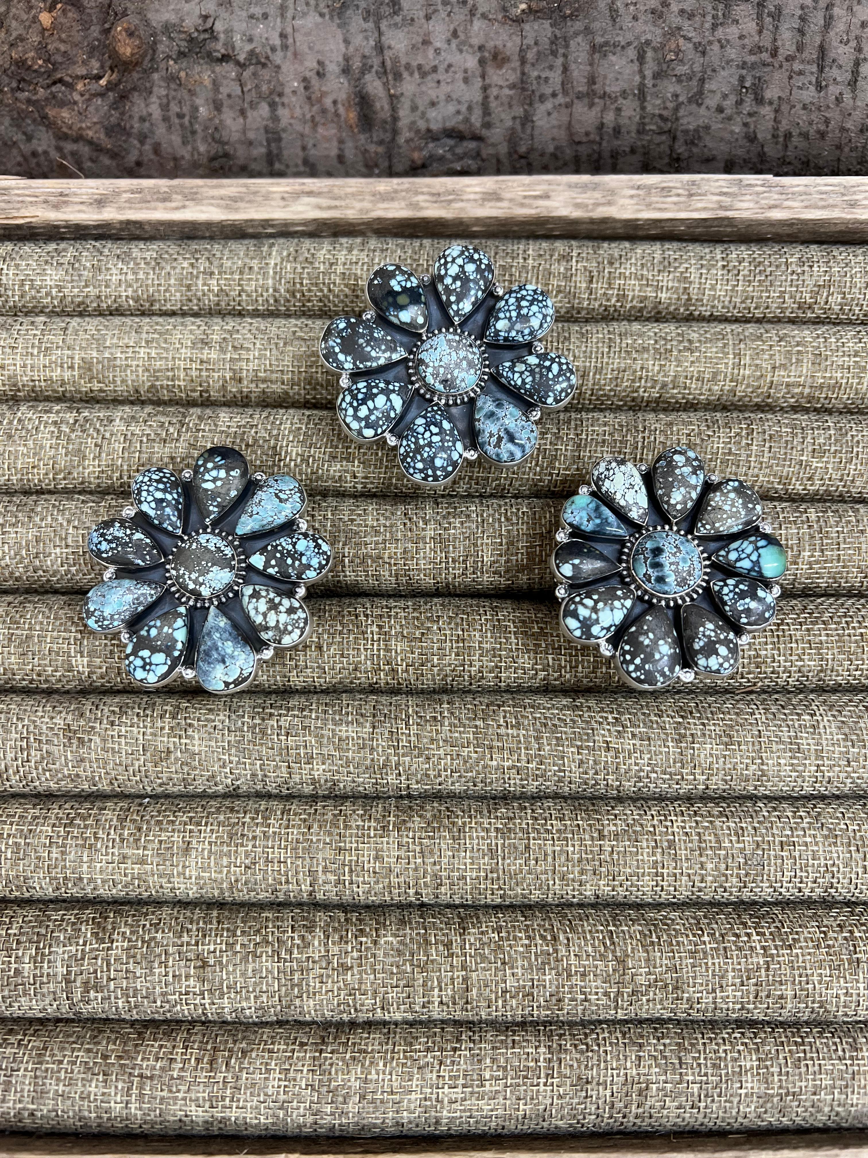 Handmade Sterling Silver Starfox Variscite Adjustable Ring Signed Nizhoni