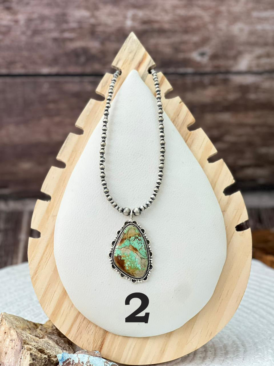 Handmade Sterling Silver Beaded Mantis Turquoise Necklace "Signed  Nizhoni"