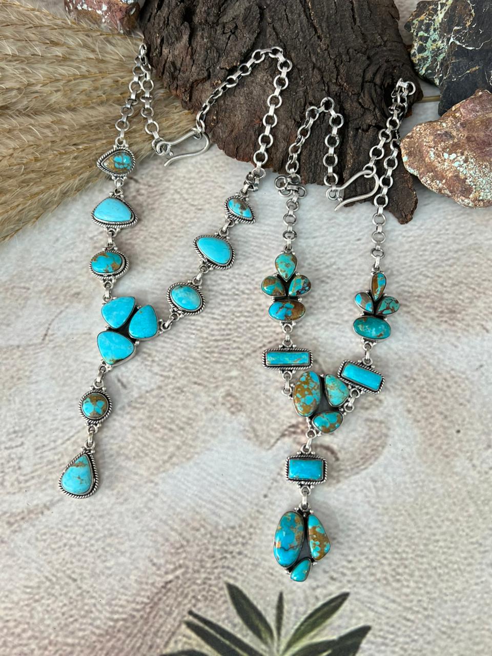 Handmade Sterling Silver Santa Maria Turquoise Necklace "Signed Nizhoni"