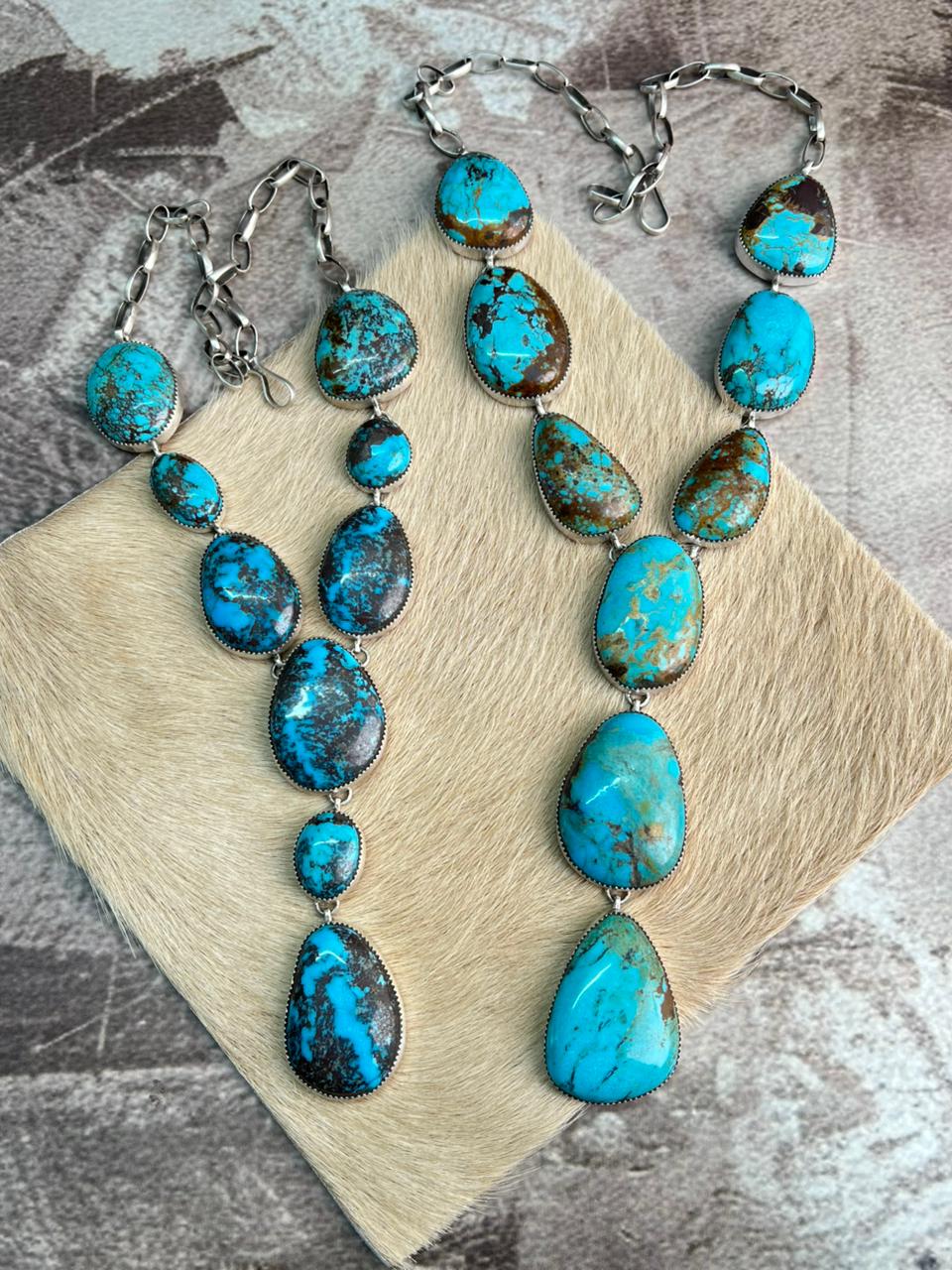Handmade Sterling Silver Royston Turquoise Necklace "Signed Nizhoni" Leslie’s fav