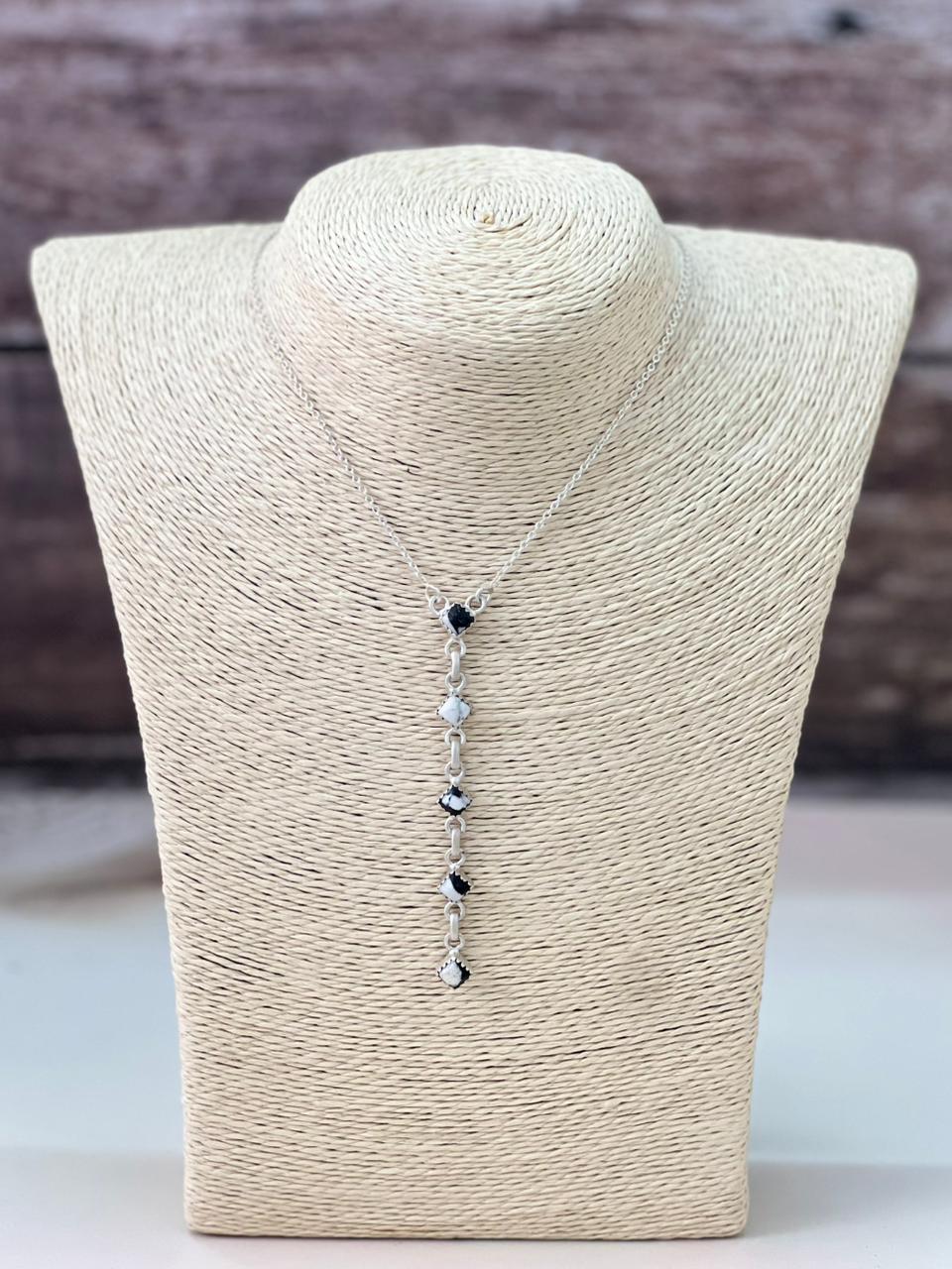 Handmade Sterling Silver White Buffalo Necklace "Signed Nizhoni"