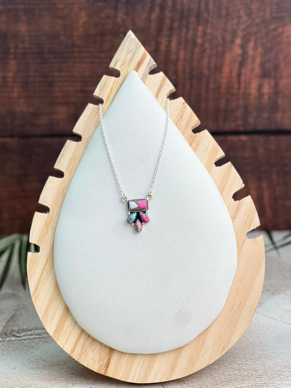 Handmade Sterling Silver Cotton Candy Necklace "Signed Nizhoni"