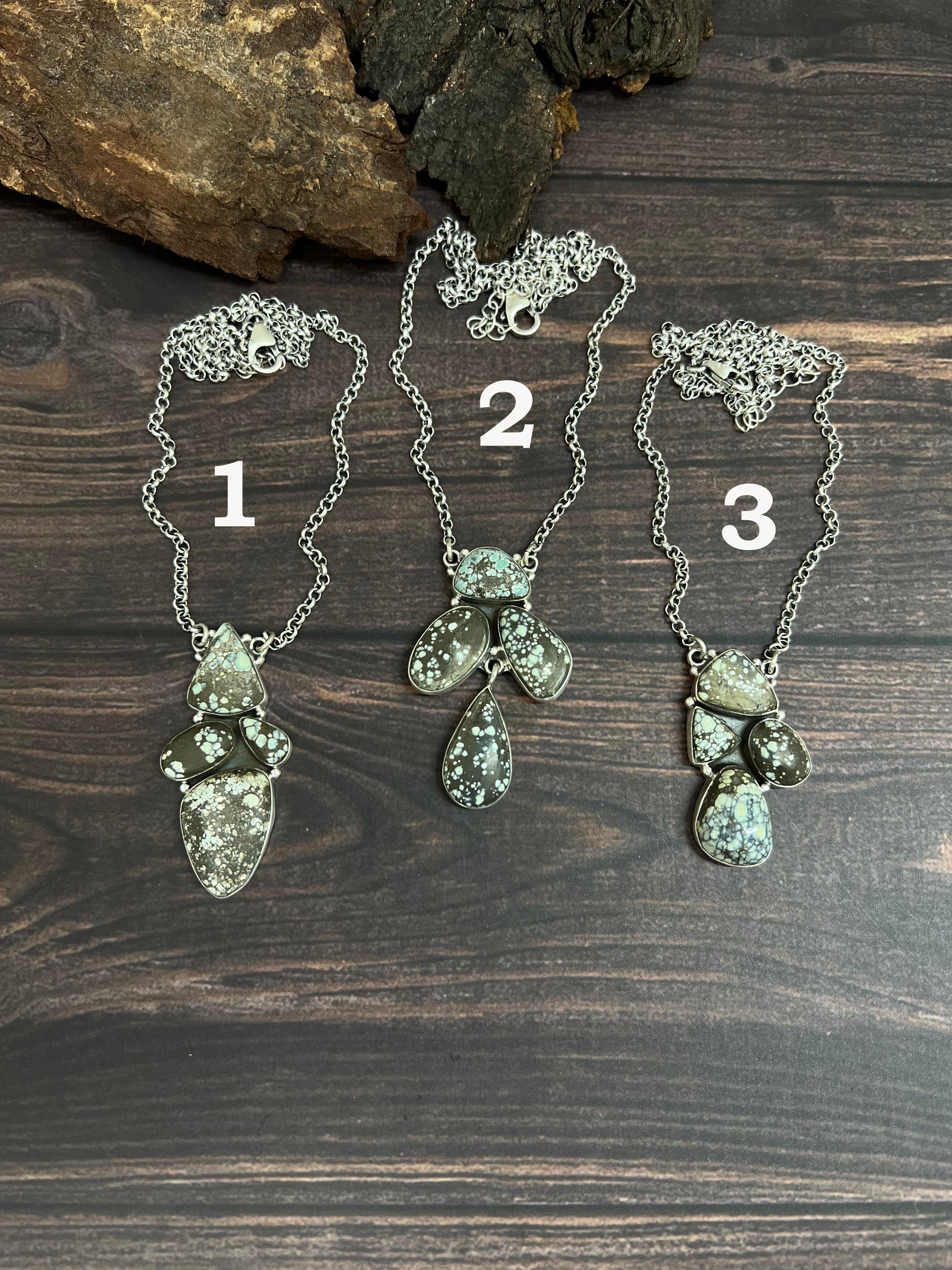 Handmade Sterling Silver Starfox Variscite Necklace Signed Nizhoni