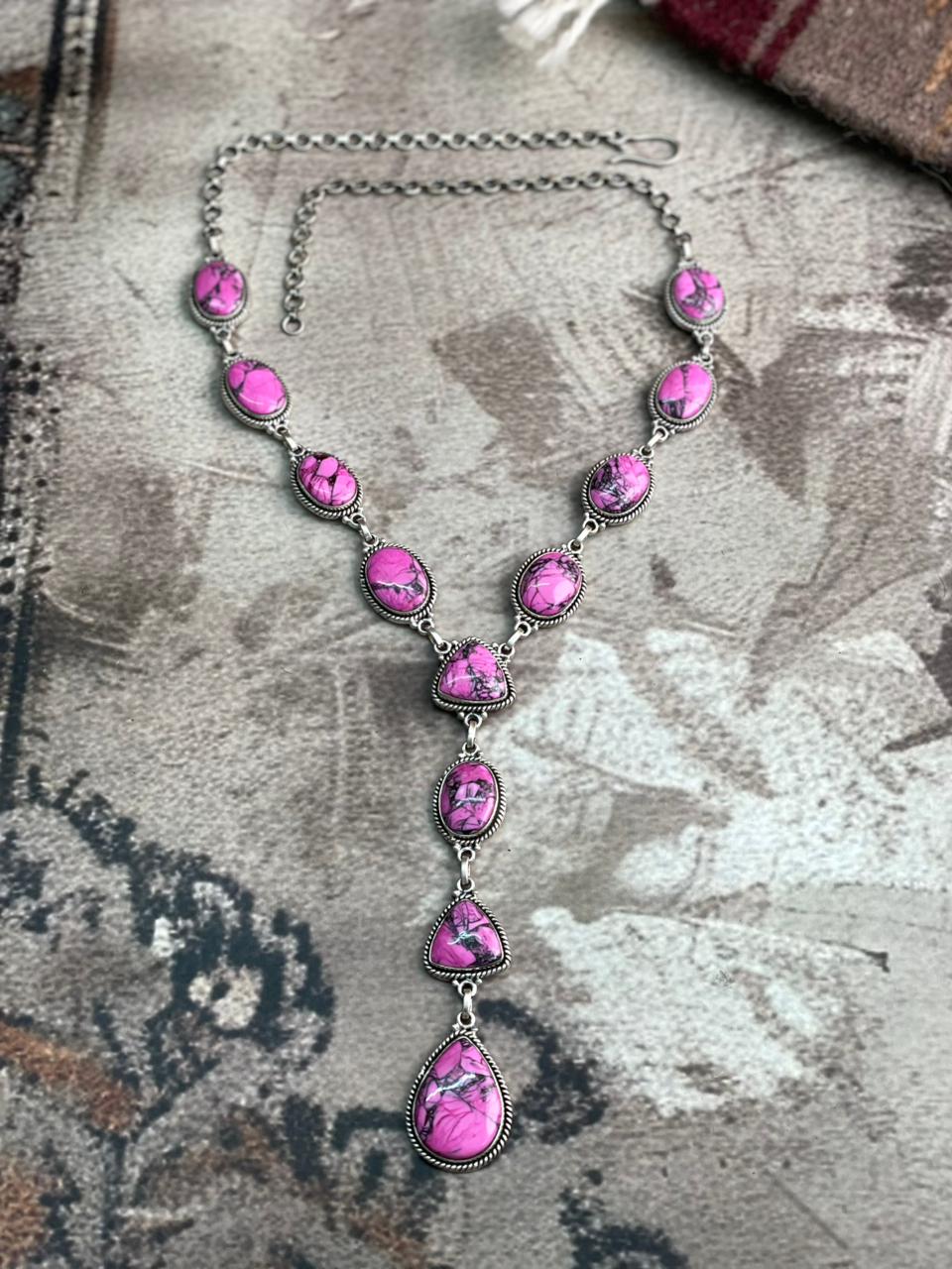 Handmade Sterling Silver Cherry Blossom Necklace "Signed Nizhoni"