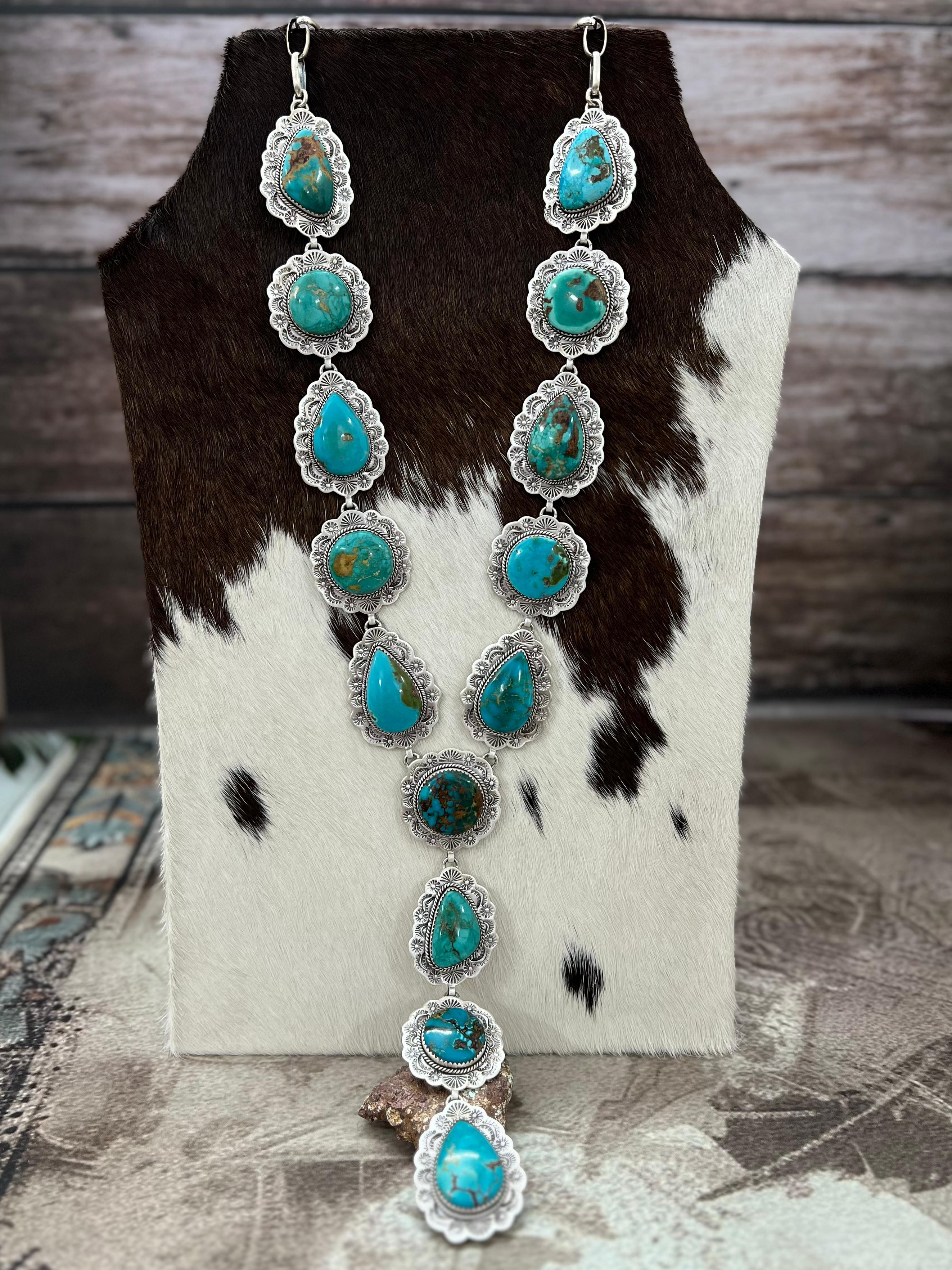 Handmade Sterling Silver Hardy Pit Lariat Necklace with Signed Nizhoni