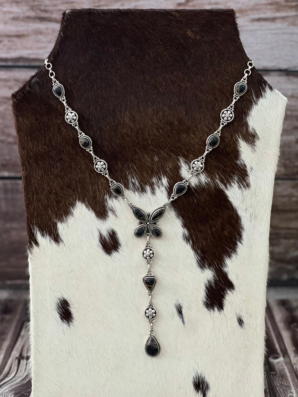 Handmade Sterling Silver Multi Stone Necklace "Signed Nizhoni"