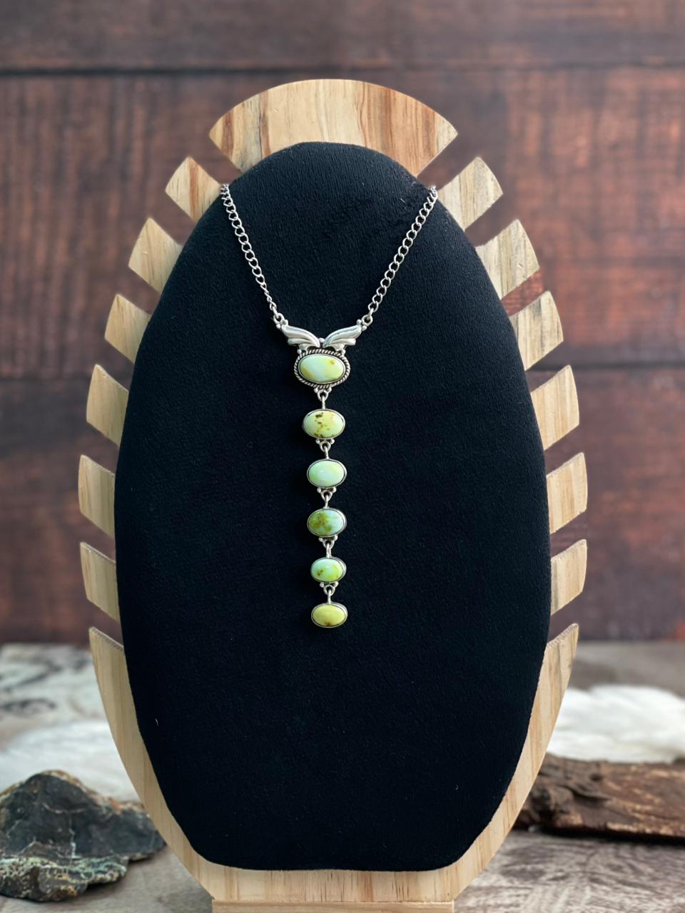 Handmade Sterling Silver Multi Stone Necklace "Signed Nizhoni"