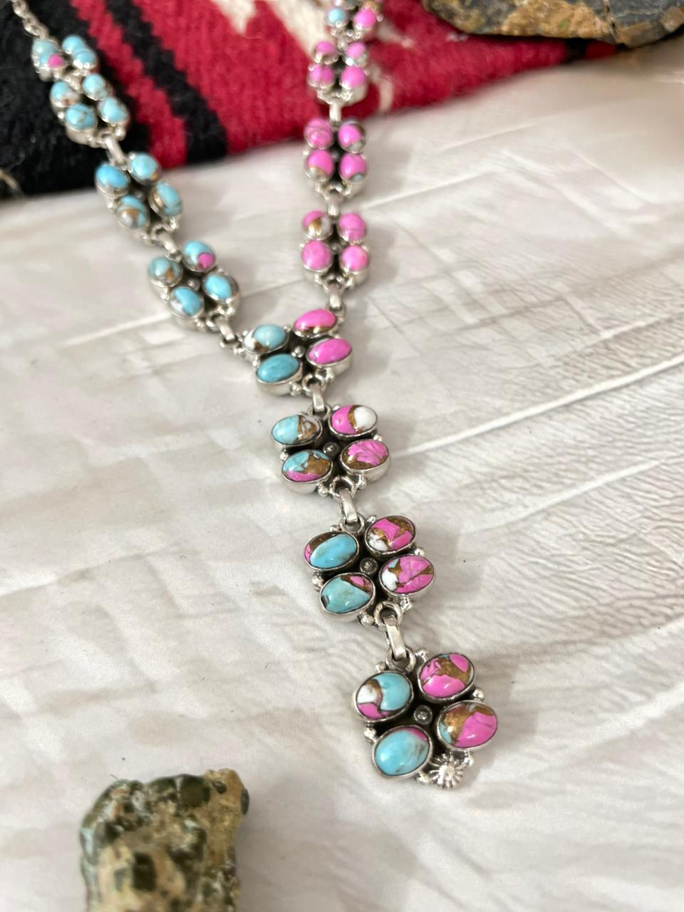Handmade Sterling Silver Cotton Candy Necklace "Signed Nizhoni"