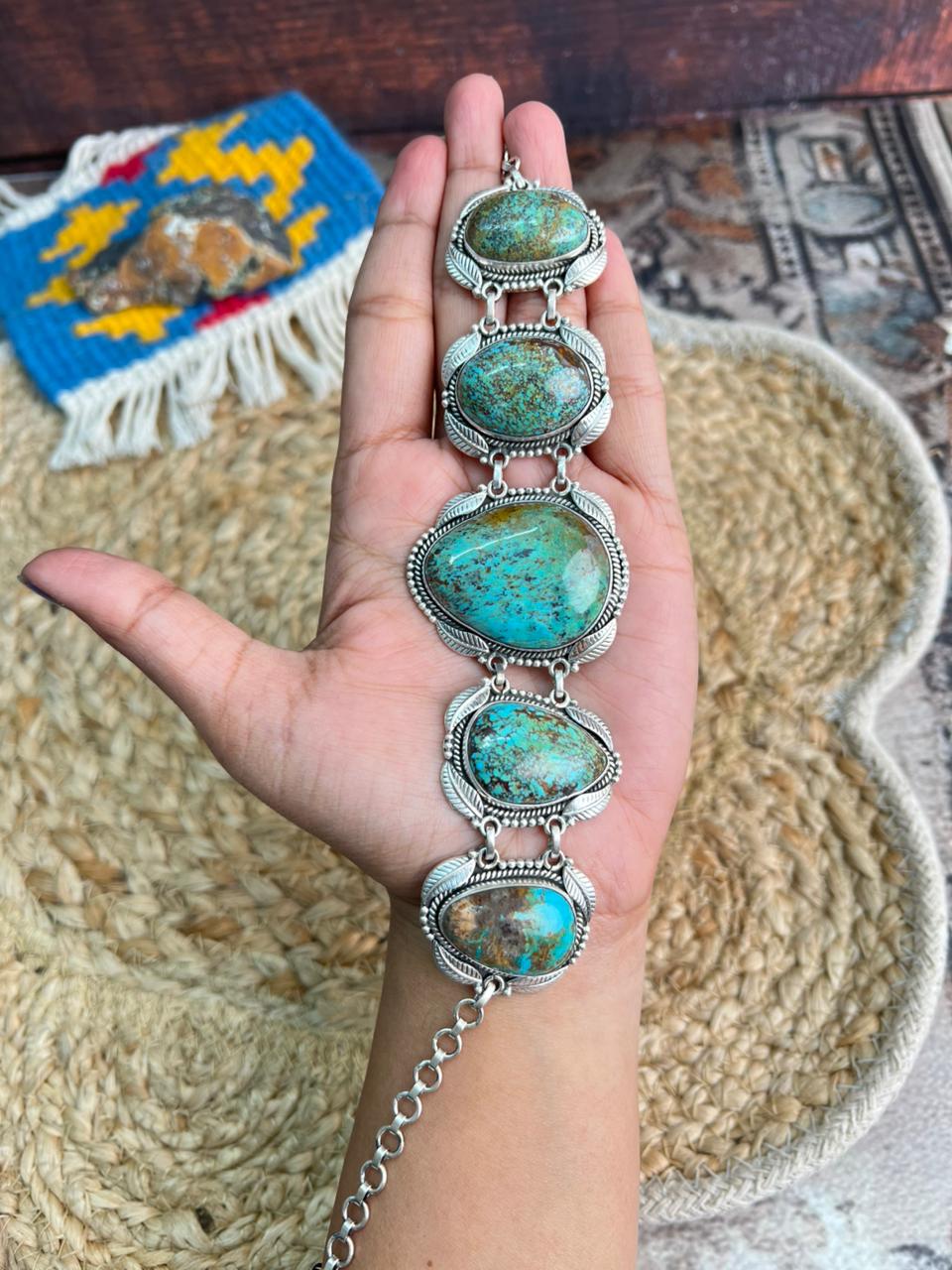 Handmade Sterling Silver Royston Turquoise Necklace "Signed Nizhoni"