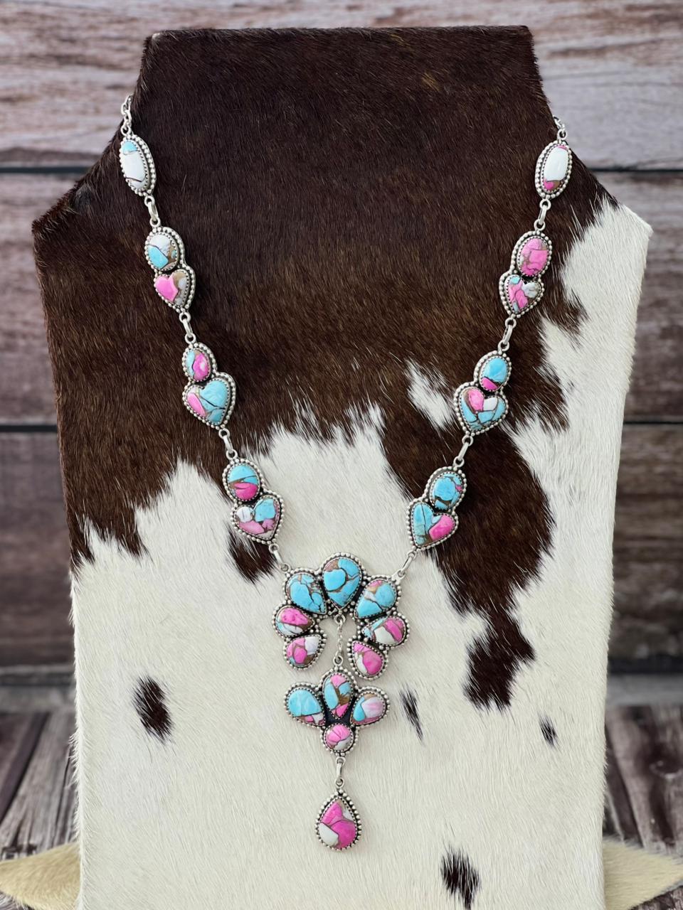 Handmade Sterling Silver Cotton Candy Necklace "Signed Nizhoni"