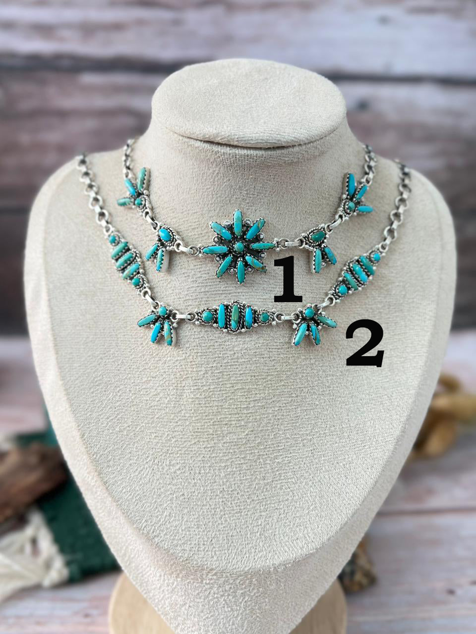 Handmade Sterling Silver Kingman Turquoise Choker Necklace "Signed Nizhoni"