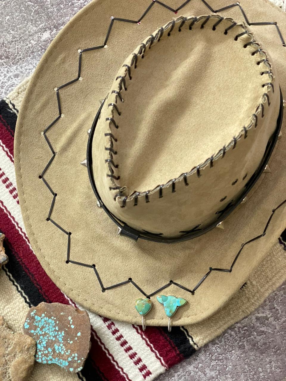 Handmade Sterling Silver Kingman Turquoise Hat Pins "Signed Nizhoni"