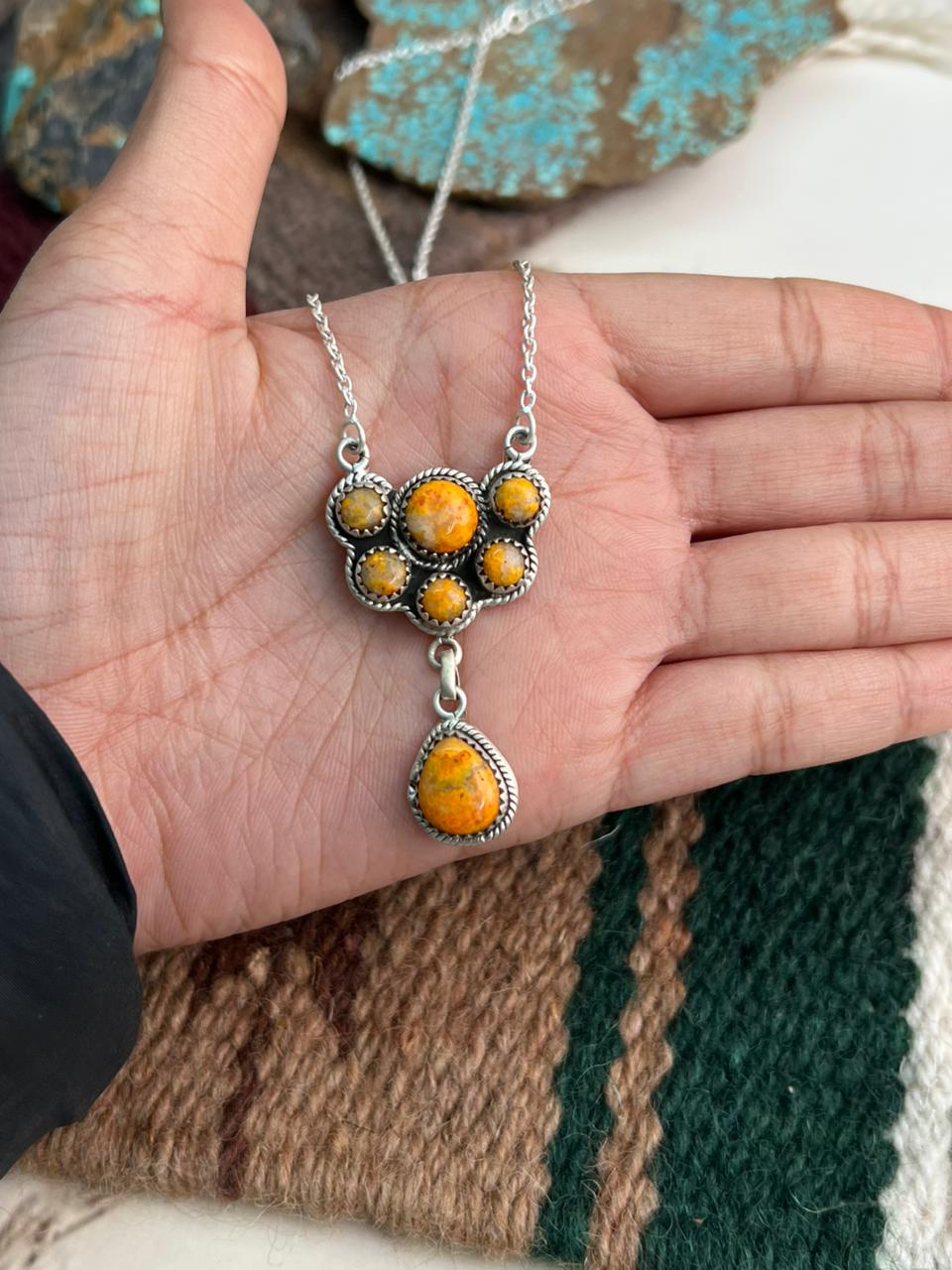 Handmade Sterling Silver Bumblebee Necklace "Signed Nizhoni"