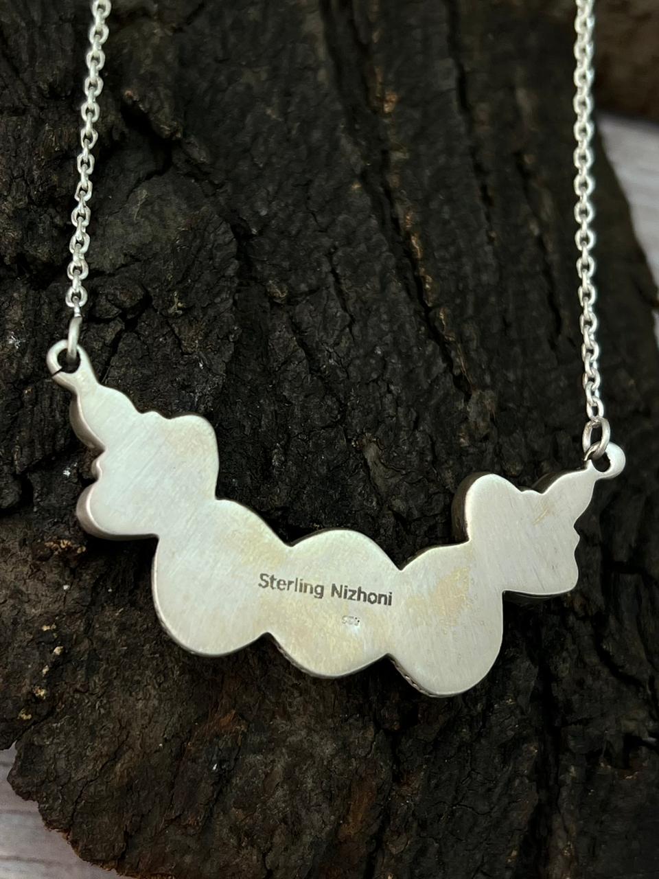 Handmade Sterling Silver Grape Dahlia Necklace "Signed Nizhoni"