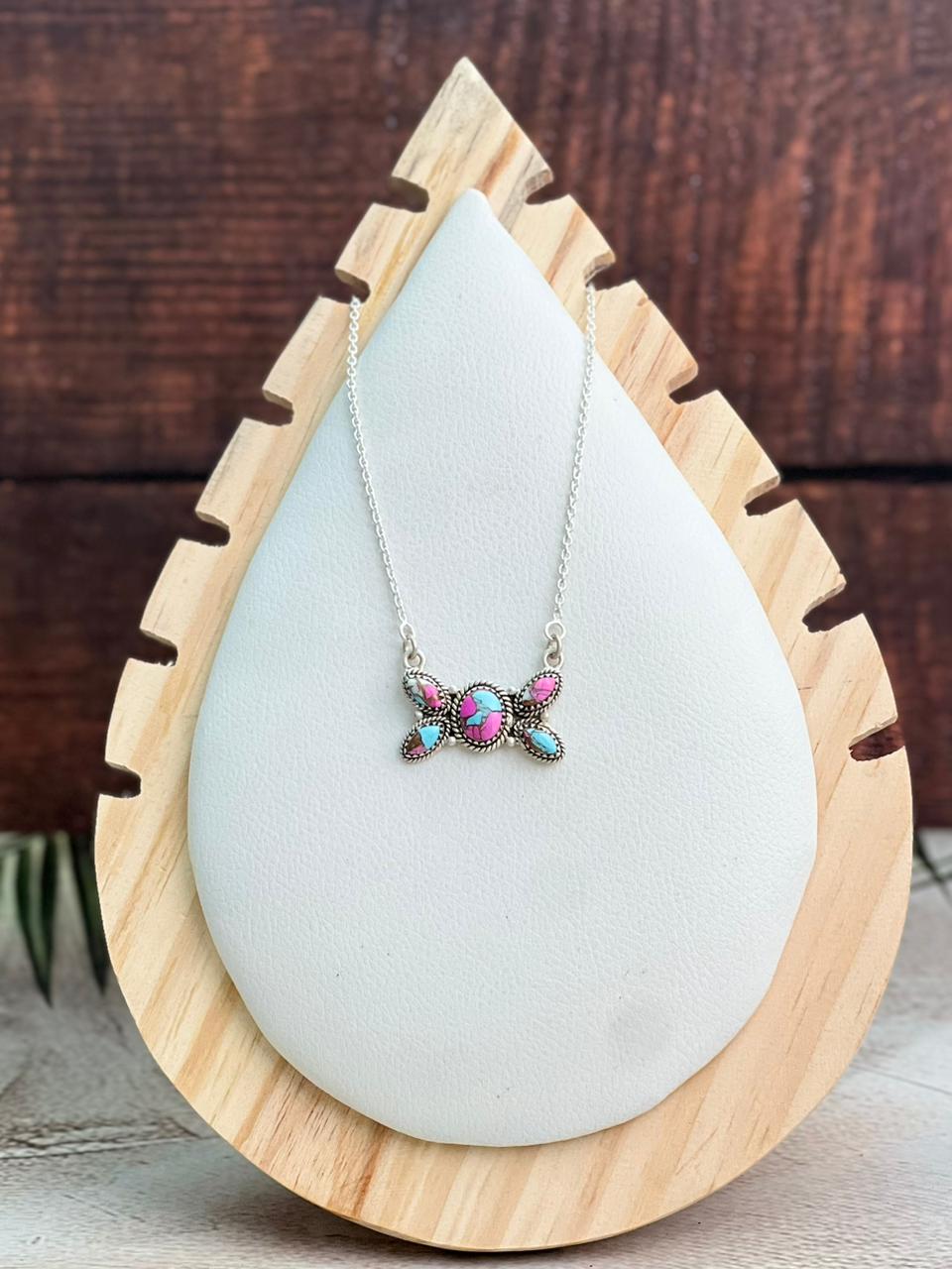 Handmade Sterling Silver Cotton Candy Necklace "Signed Nizhoni"