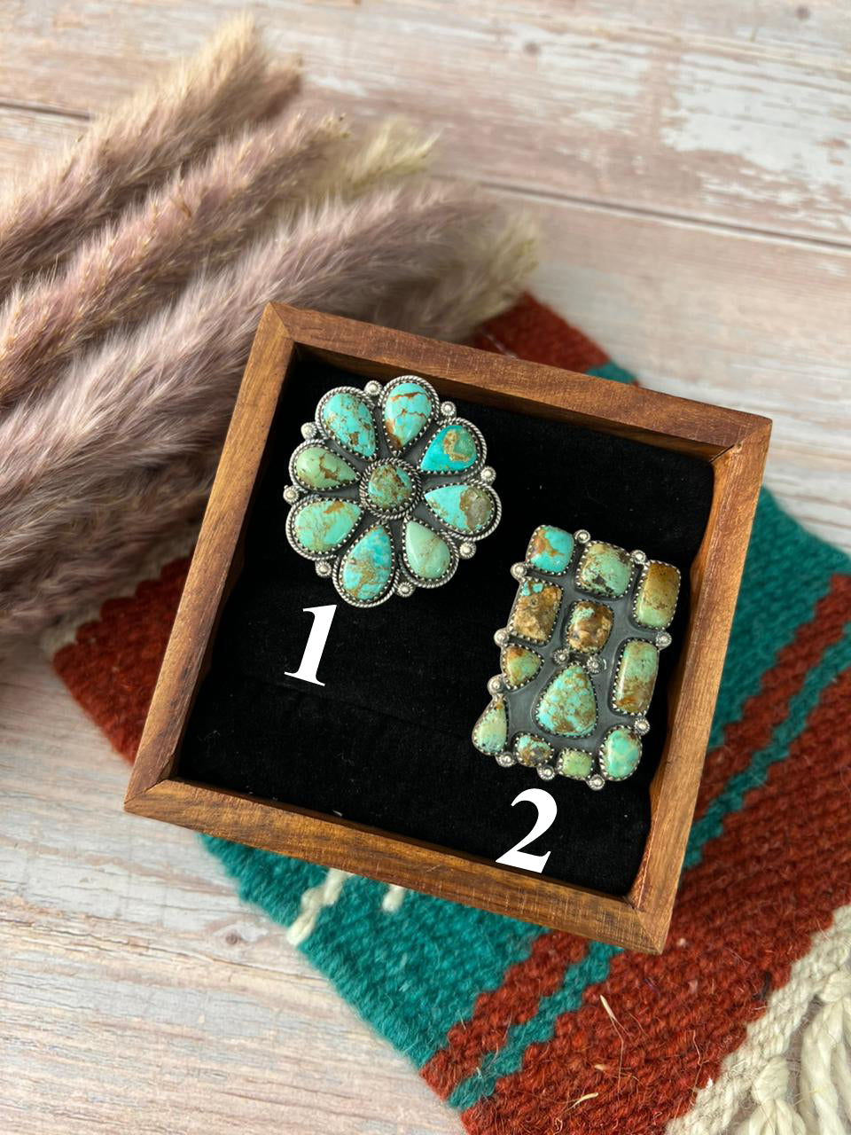 Handmade Sterling Silver Baja Turquoise Collection: Adjustable Ring "Signed Nizhoni"
