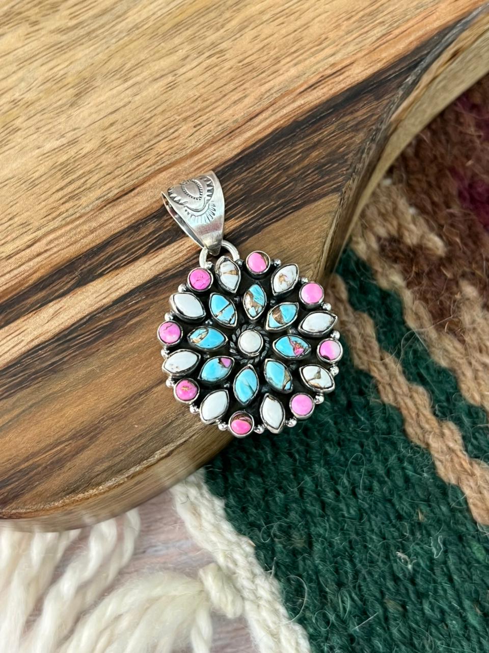 Handmade Sterling Silver Cotton Candy Pendant "Signed Nizhoni"