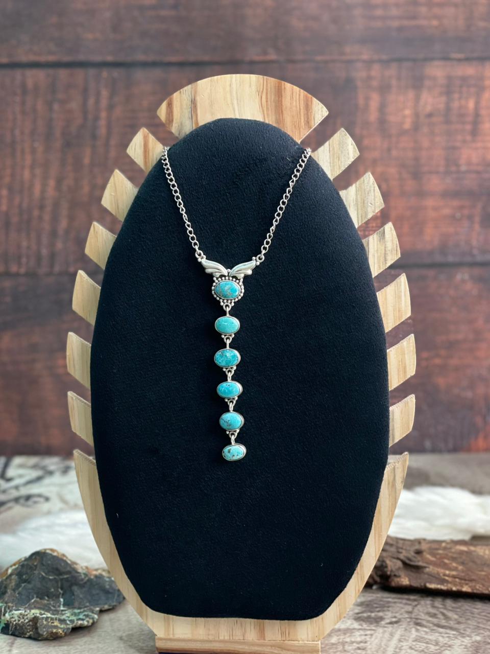 Handmade Sterling Silver Multi Stone Necklace "Signed Nizhoni"
