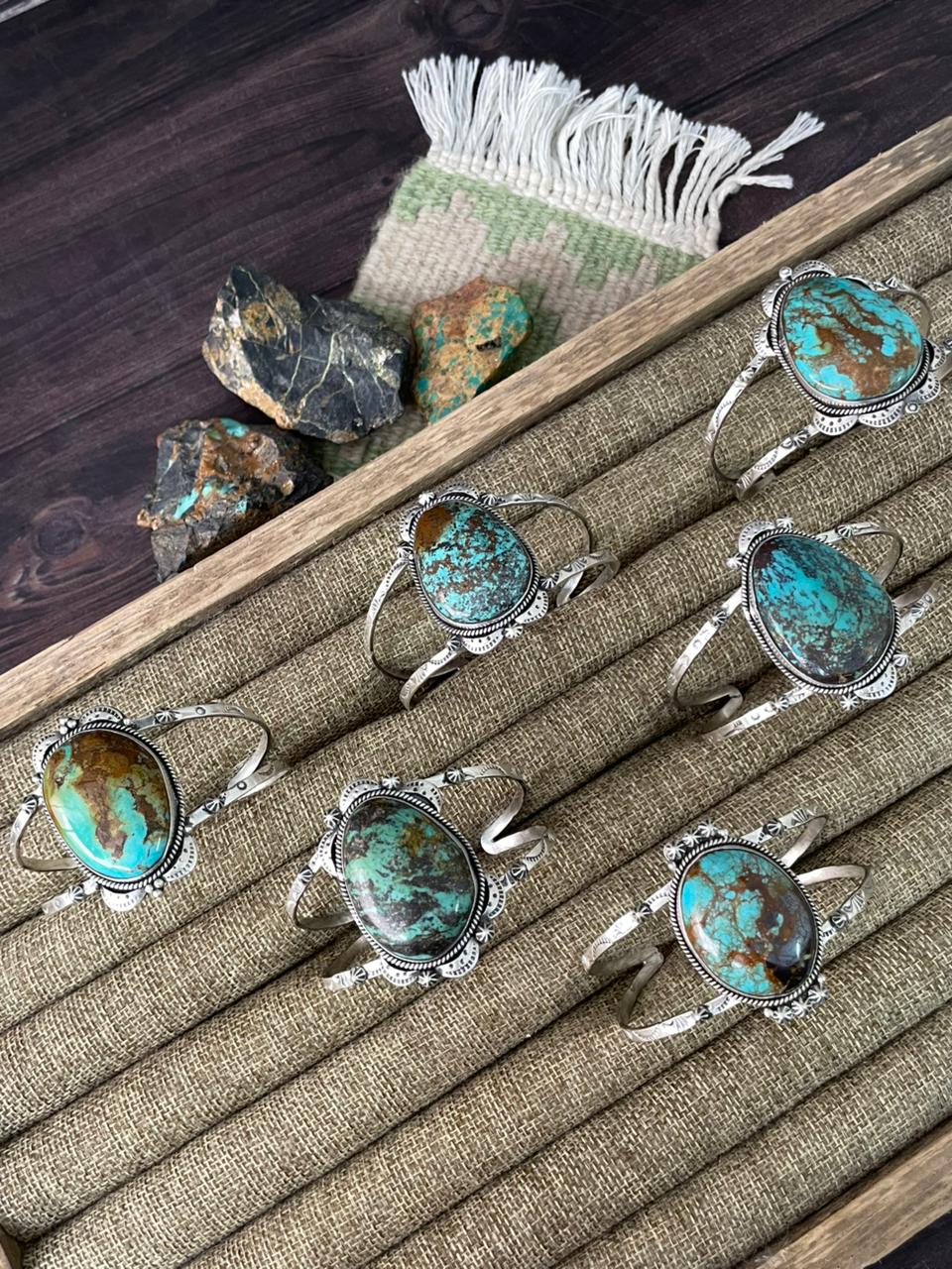 Handmade Sterling Silver Royston Turquoise Cuff Bracelet "Signed Nizhoni"