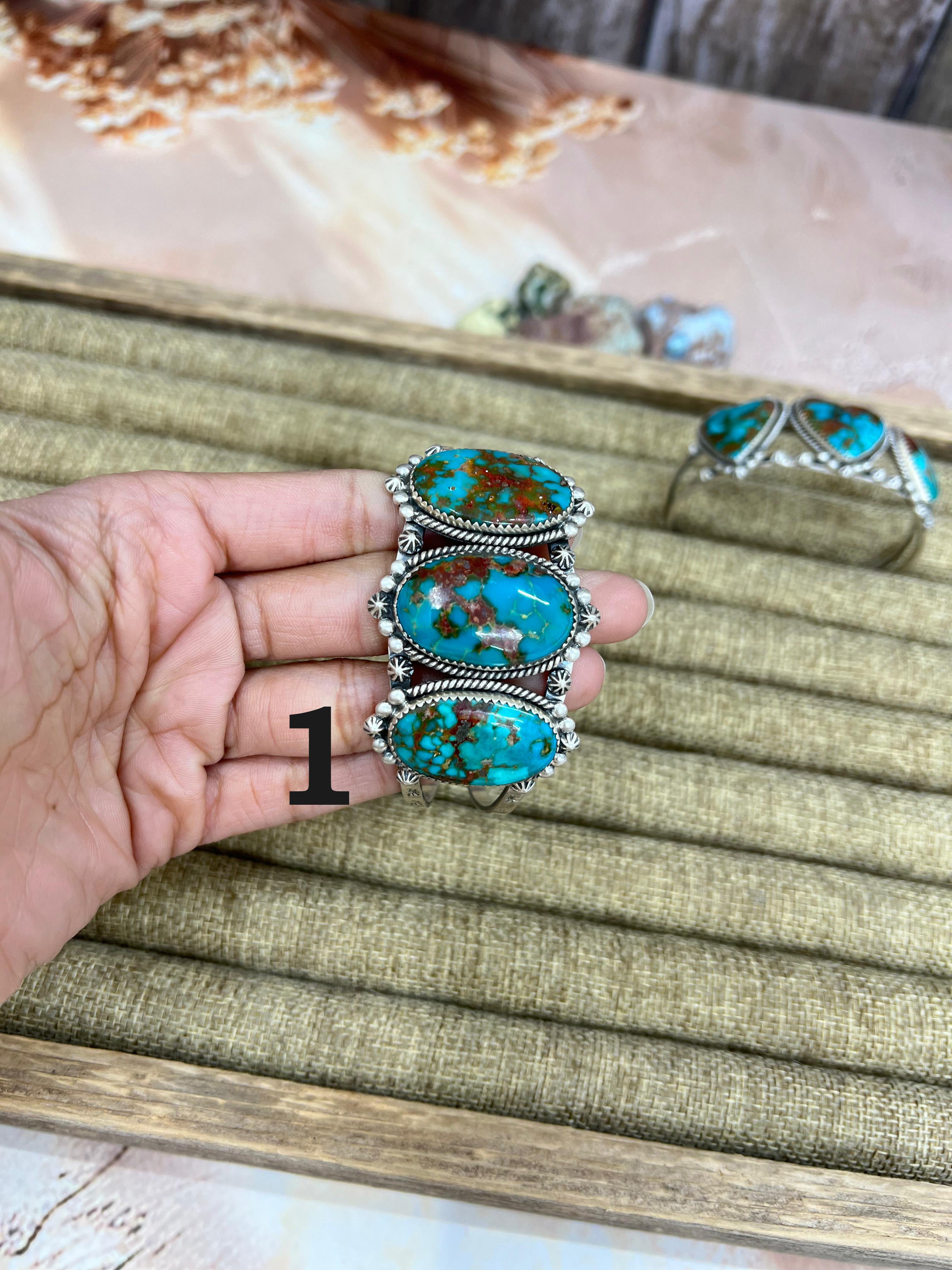 Handmade Sterling Silver Hardy Pit Cuff Bracelet with Signed Nizhoni