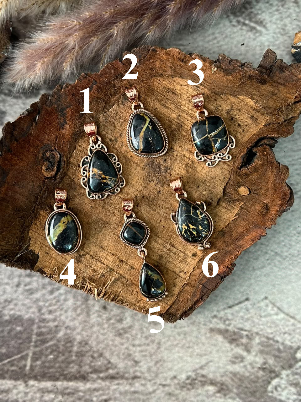 Handmade Blackjack Turquoise Copper Collection: Pendant Signed Nizhoni