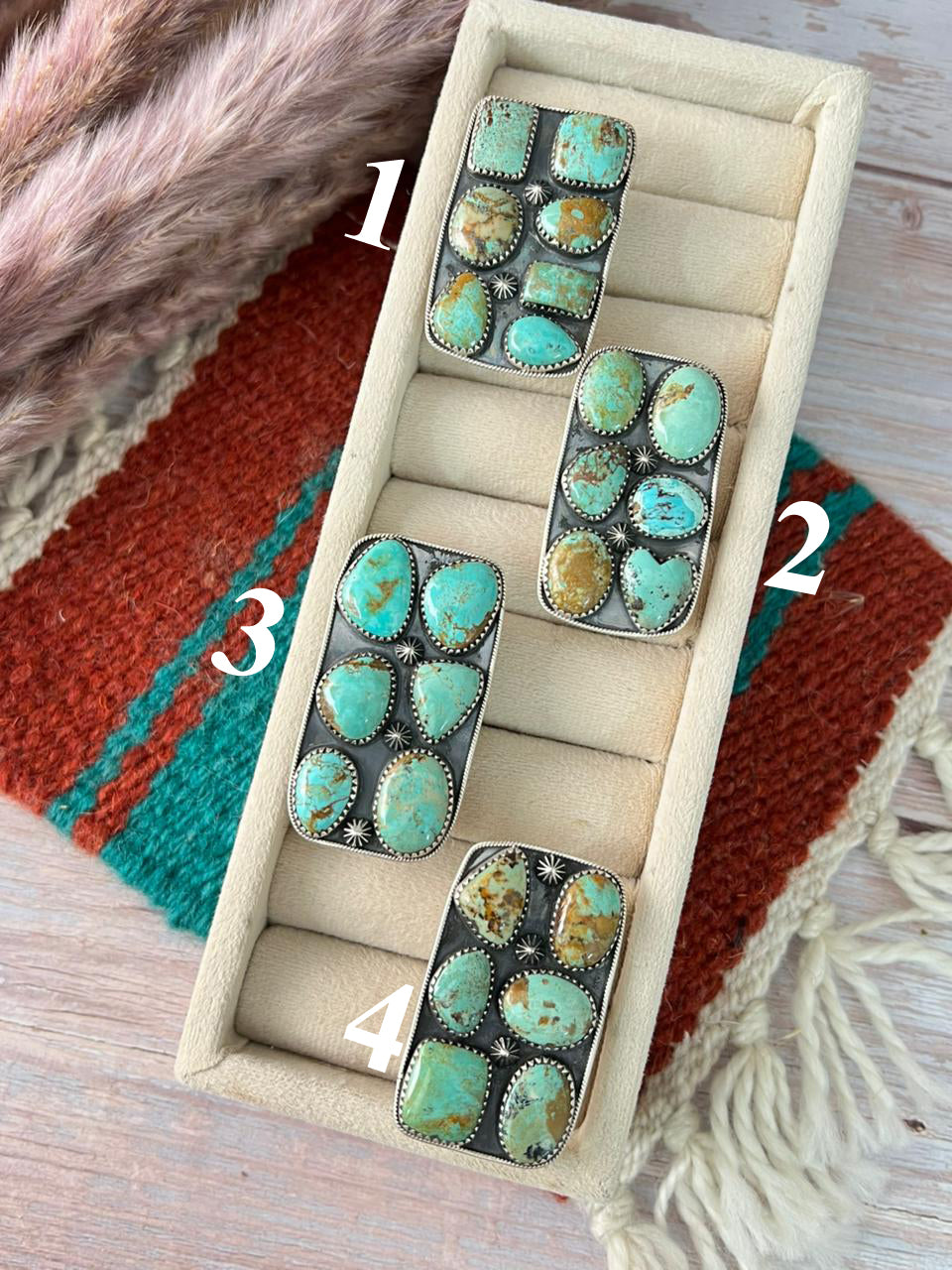 Handmade Sterling Silver Baja Turquoise Collection: Adjustable Ring "Signed Nizhoni"
