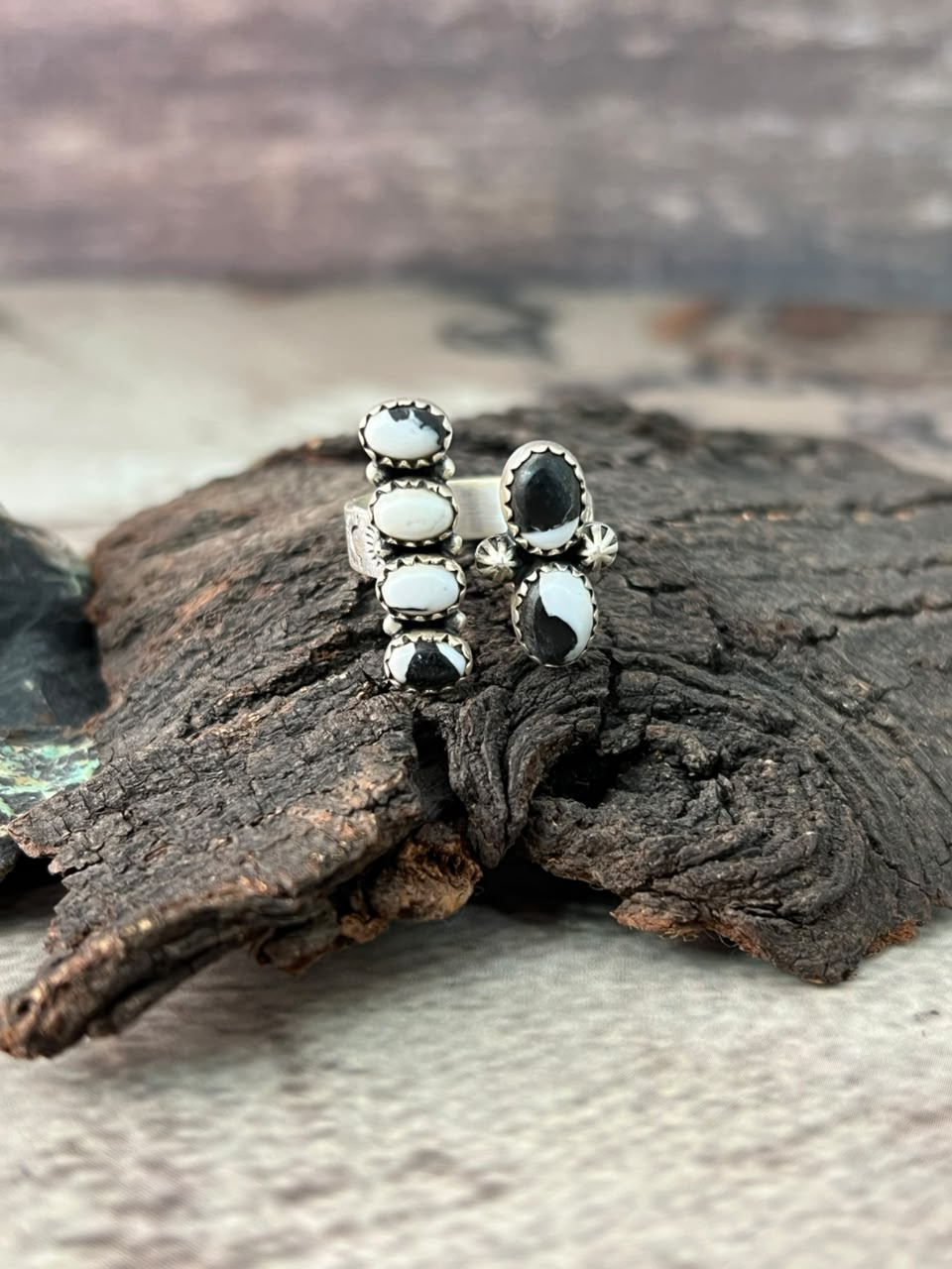 Handmade Sterling Silver White Buffalo Adjustable Ring Signed Nizhoni