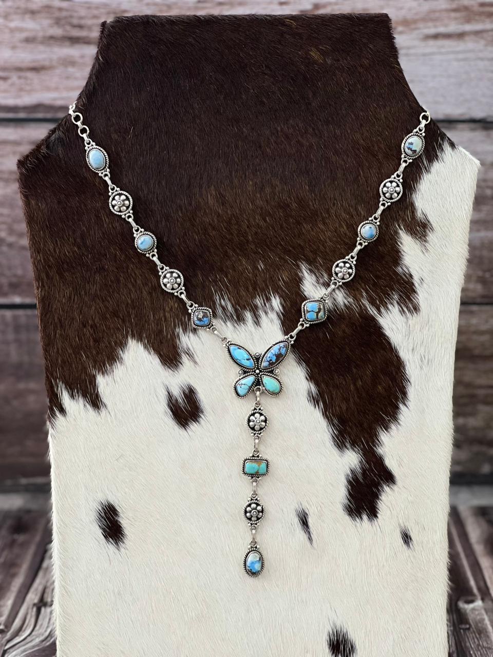 Handmade Sterling Silver Multi Stone Necklace "Signed Nizhoni"