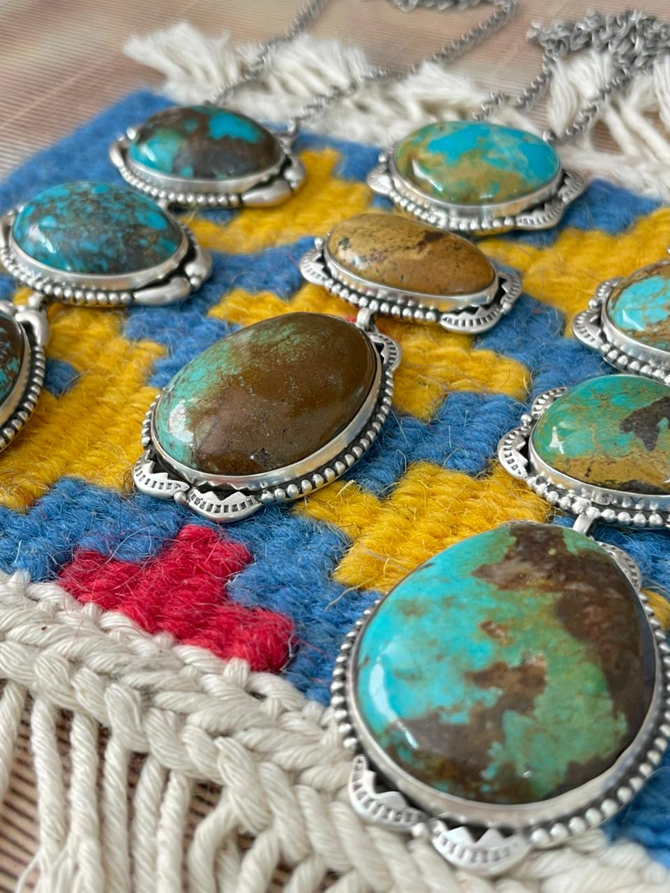 Handmade Sterling Silver Royston Turquoise Necklace "Signed Nizhoni"