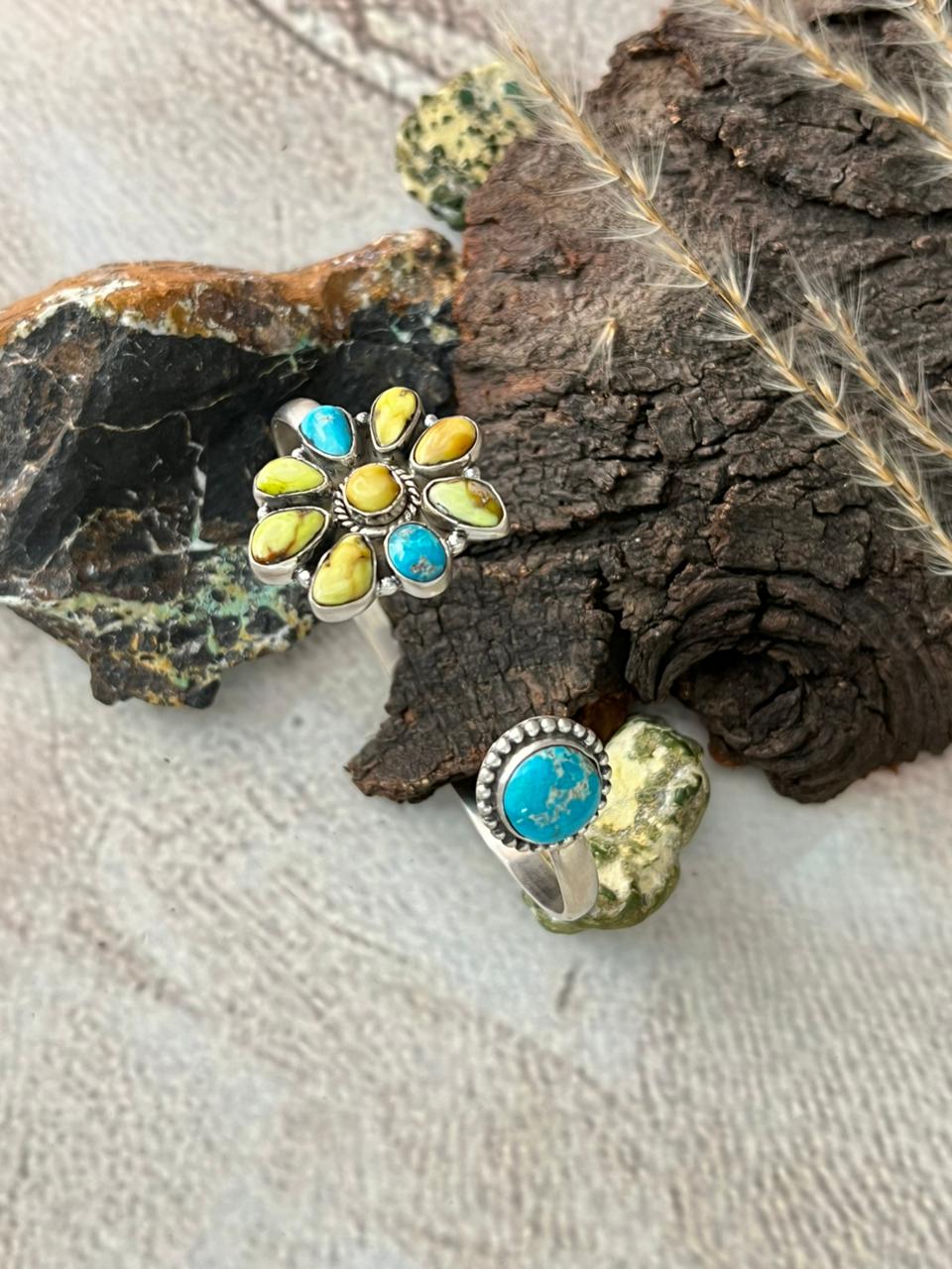 Handmade Sterling Silver Sierra Bella with Palomino Turquoise Collection: Cuff Bracelet "Signed Nizhoni"
