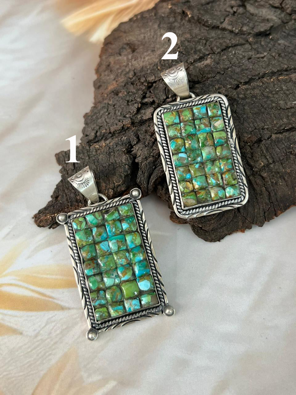Handmade Sterling Silver Sonoran Cobble Collection: Sonoran Mountain Turquoise Pendant "Signed Nizhoni"