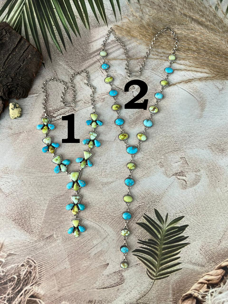 Handmade Sterling Silver Sierra Bella with Palomino Turquoise Collection: Necklace "Signed Nizhoni"