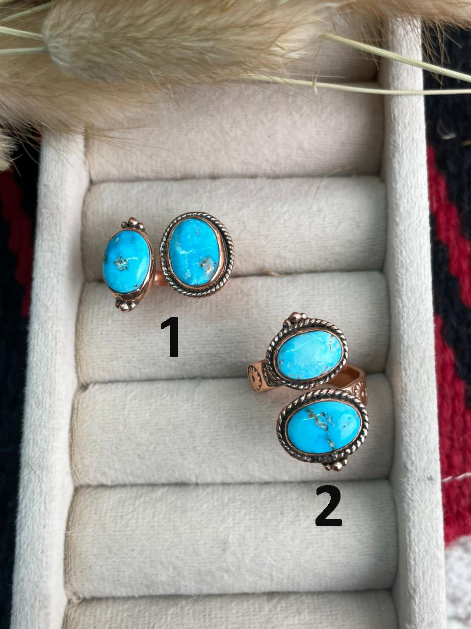 Handmade Copper Sierra Bella Turquoise Adjustable Ring